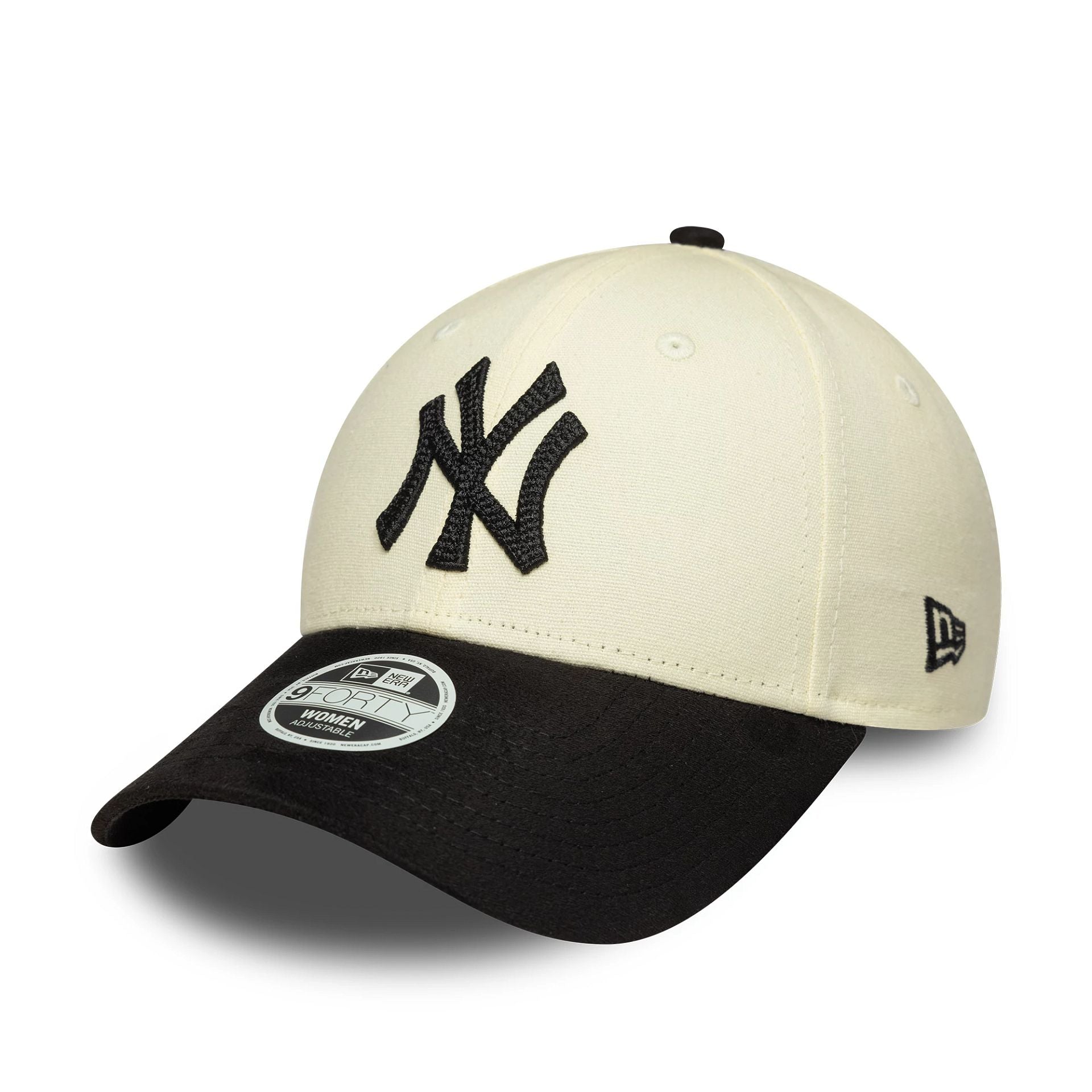 New York Yankees Womens MLB Faux Suede Light Beige 9FORTY Adjustable Cap