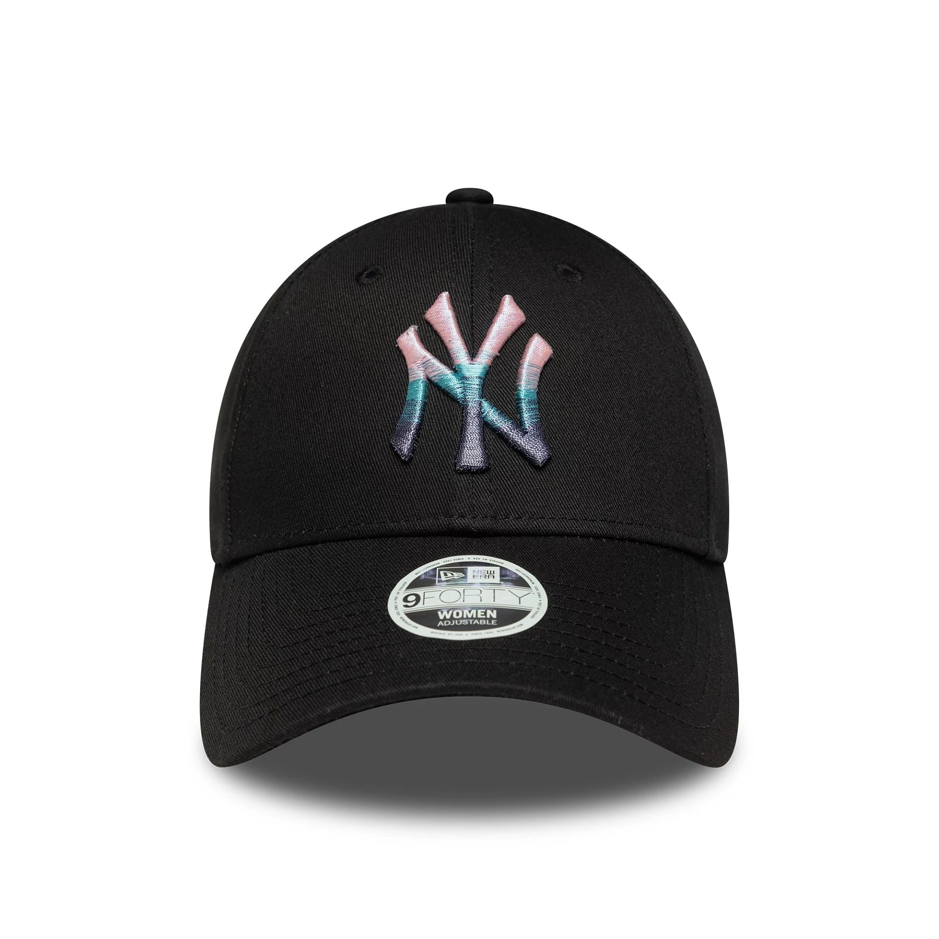 New York Yankees Womens MLB Metallic Logo Black 9FORTY Adjustable Cap