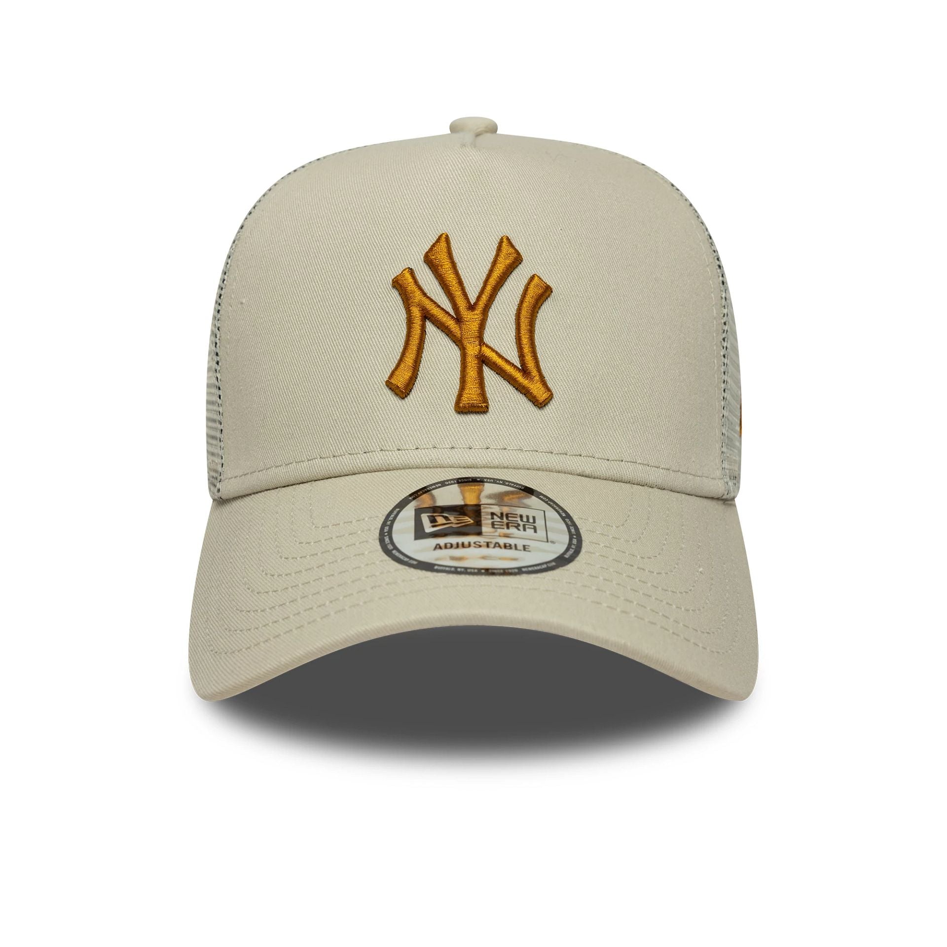 New York Yankees MLB Light Beige 9FORTY A-Frame Trucker Cap