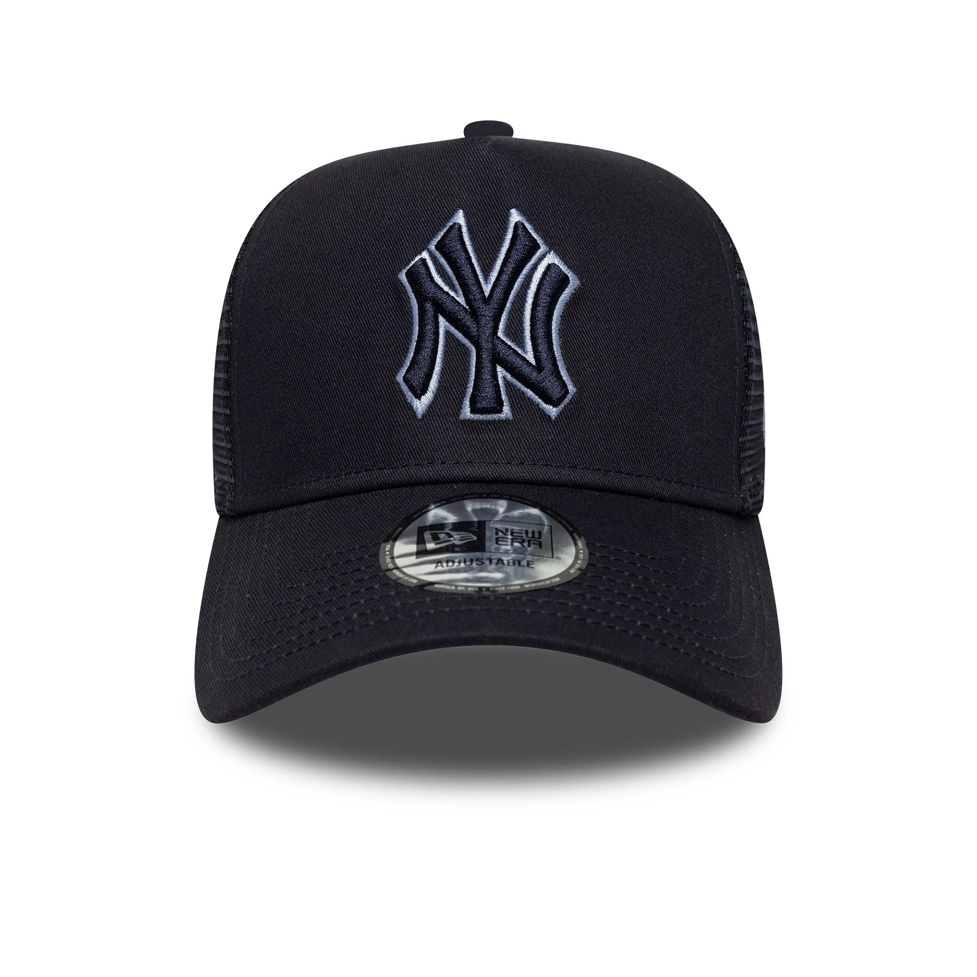 New York Yankees MLB Outline Navy 9FORTY E-Frame Trucker Cap