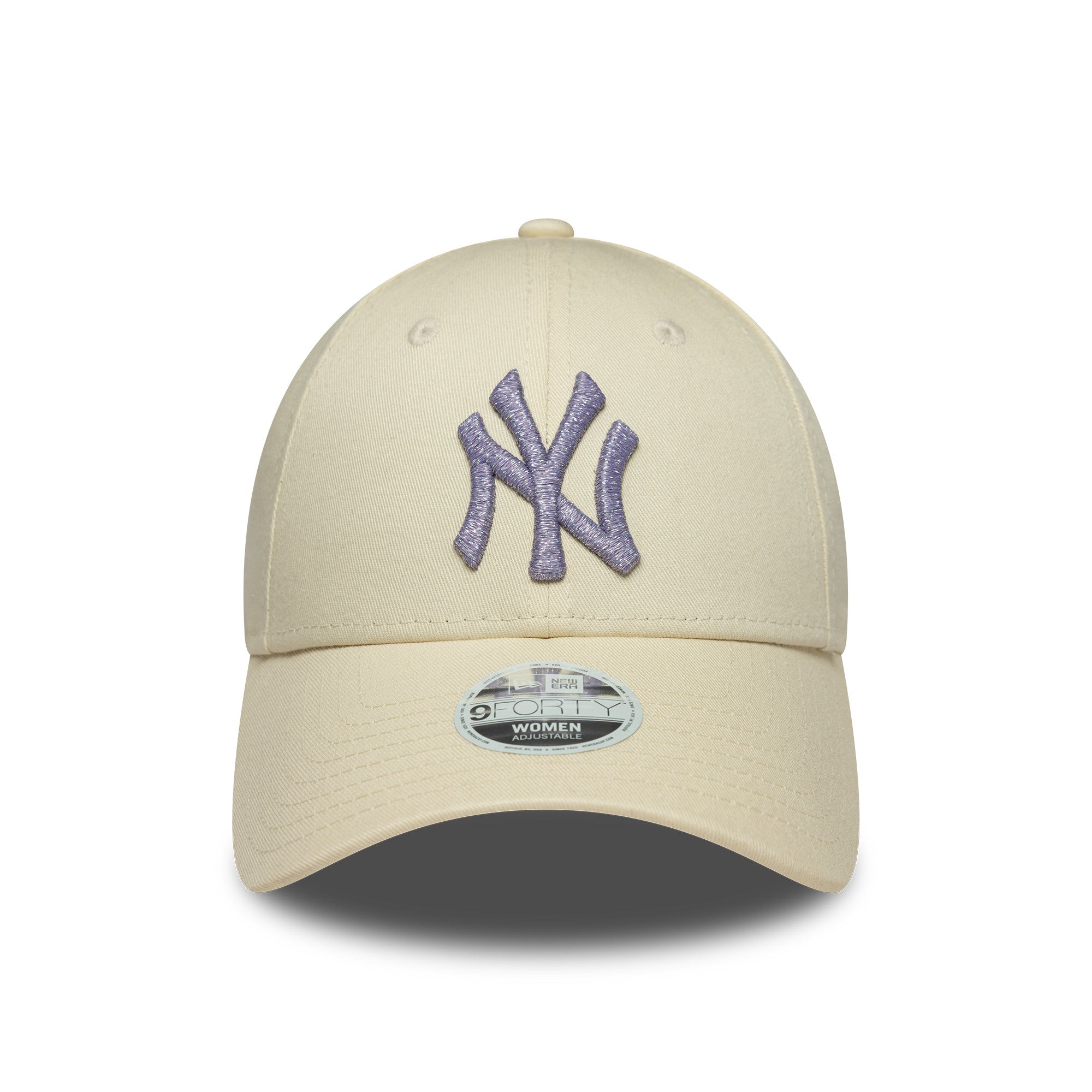 New York Yankees Womens MLB Metallic Logo Light Beige 9FORTY Cap
