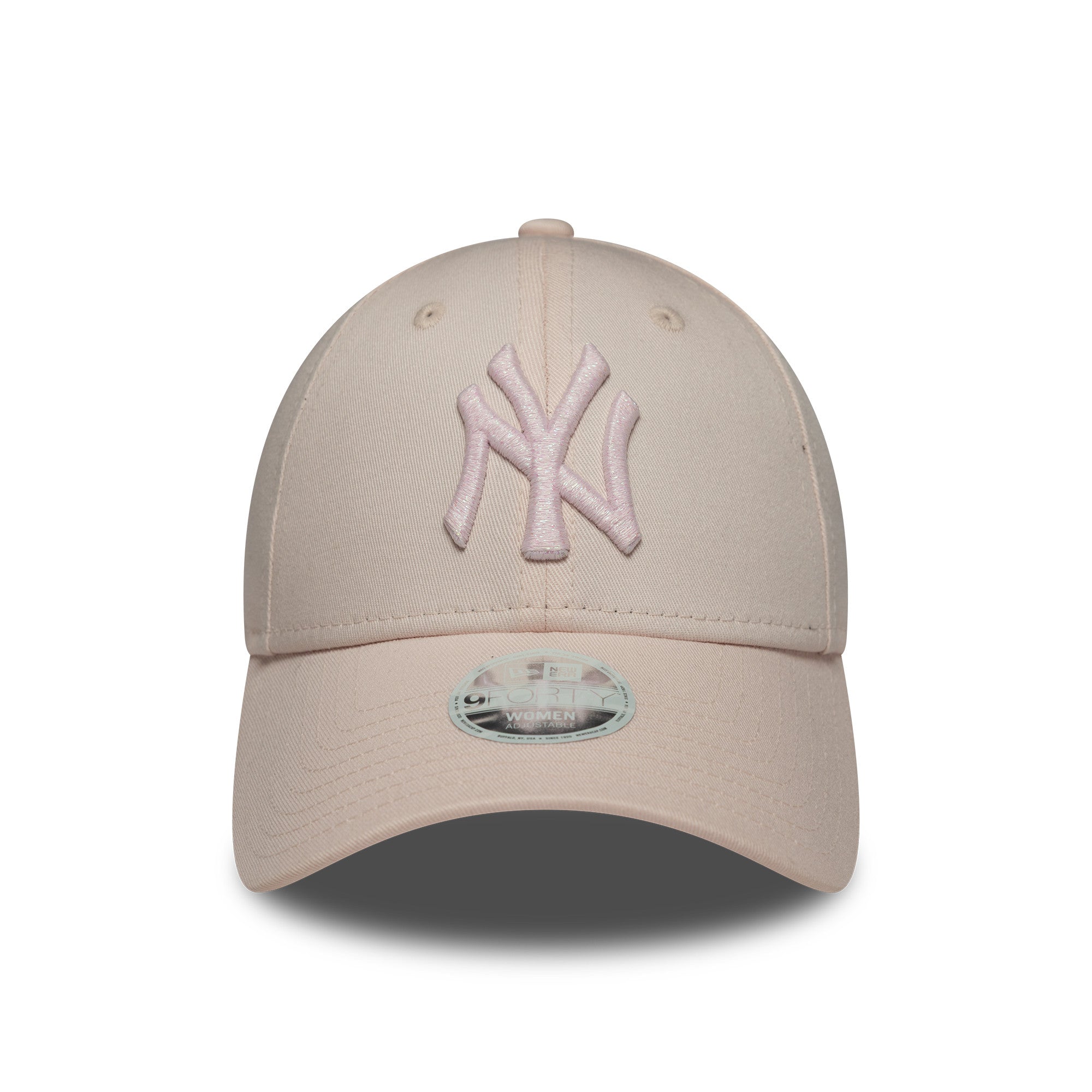 New York Yankees Womens MLB Metallic Logo Pastel Pink 9FORTY Cap