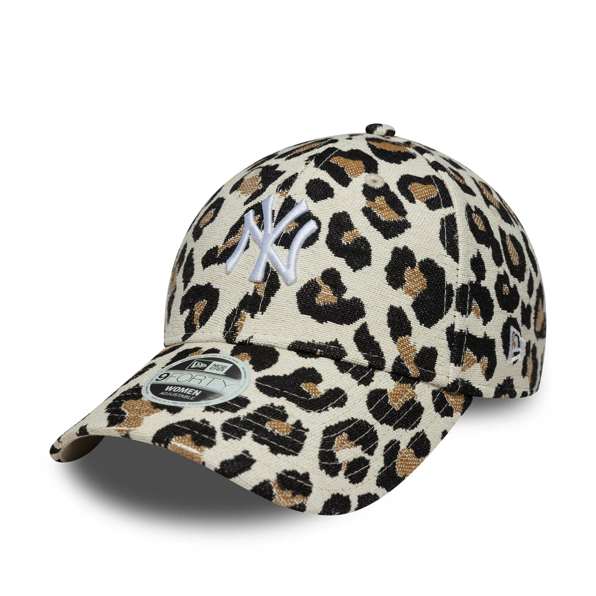 New York Yankees Womens MLB Leopard Midi Light Beige 9FORTY Cap