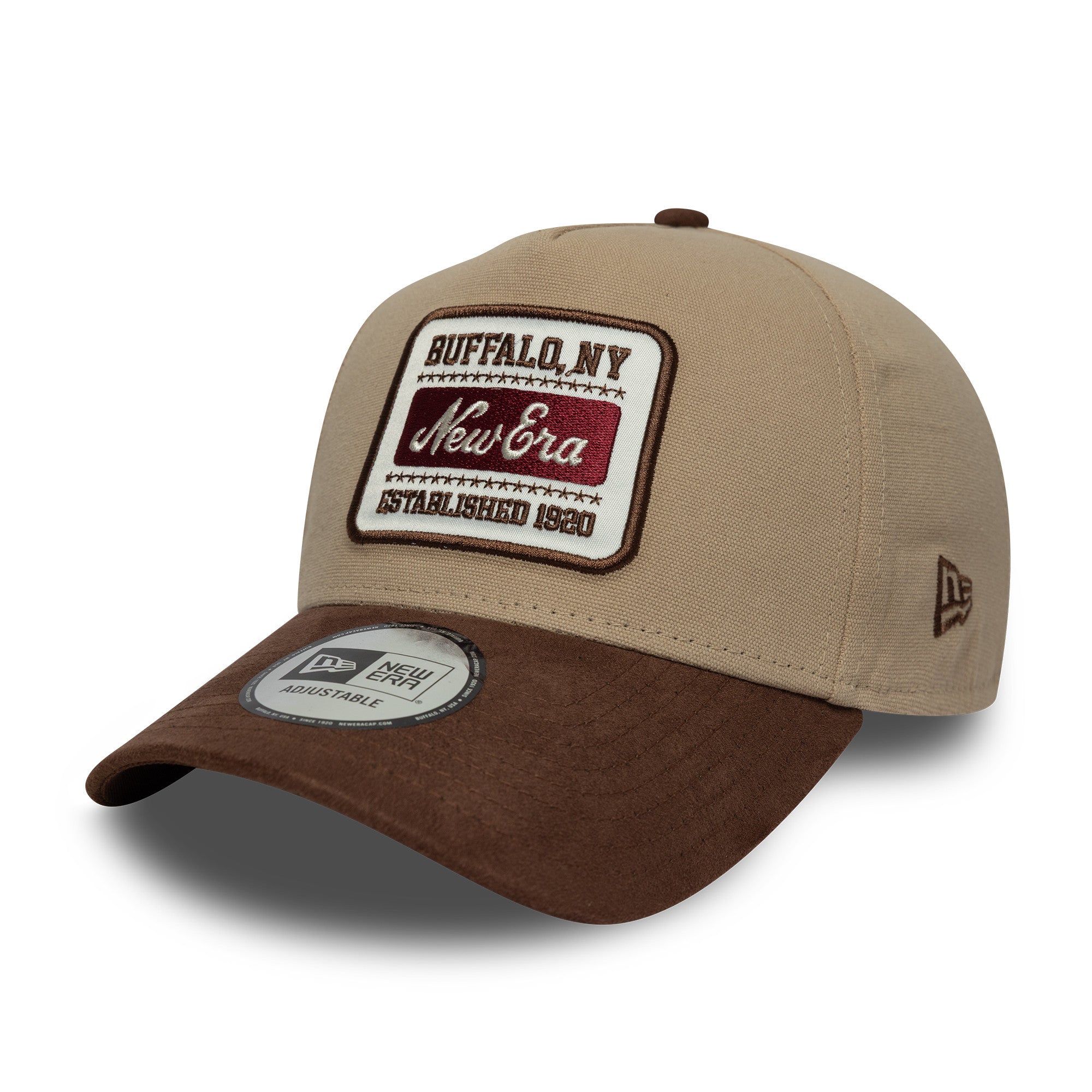 New Era Patch Suede Light Beige 9FORTY E-Frame Cap