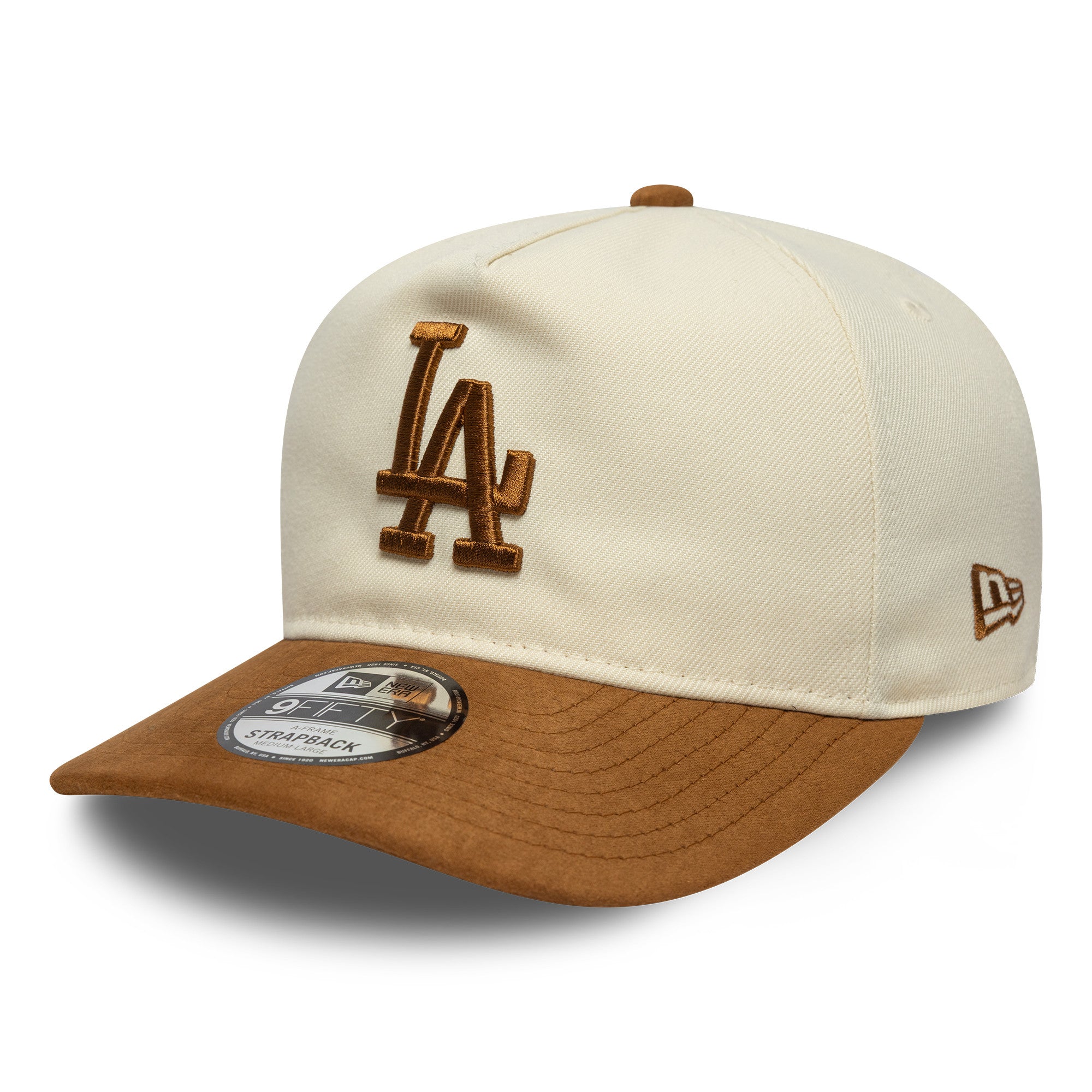 LA Dodgers MLB Suede Visor Light Beige 9FIFTY A-Frame Snapback Cap