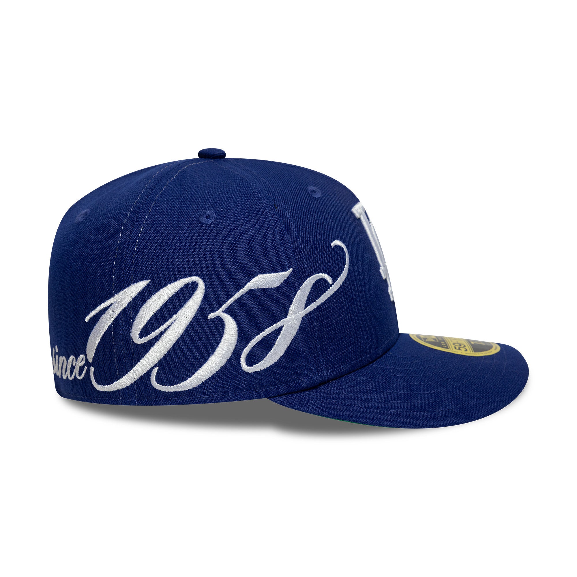 LA Dodgers MLB Est Script Dark Blue Low Profile 59FIFTY Fitted Cap