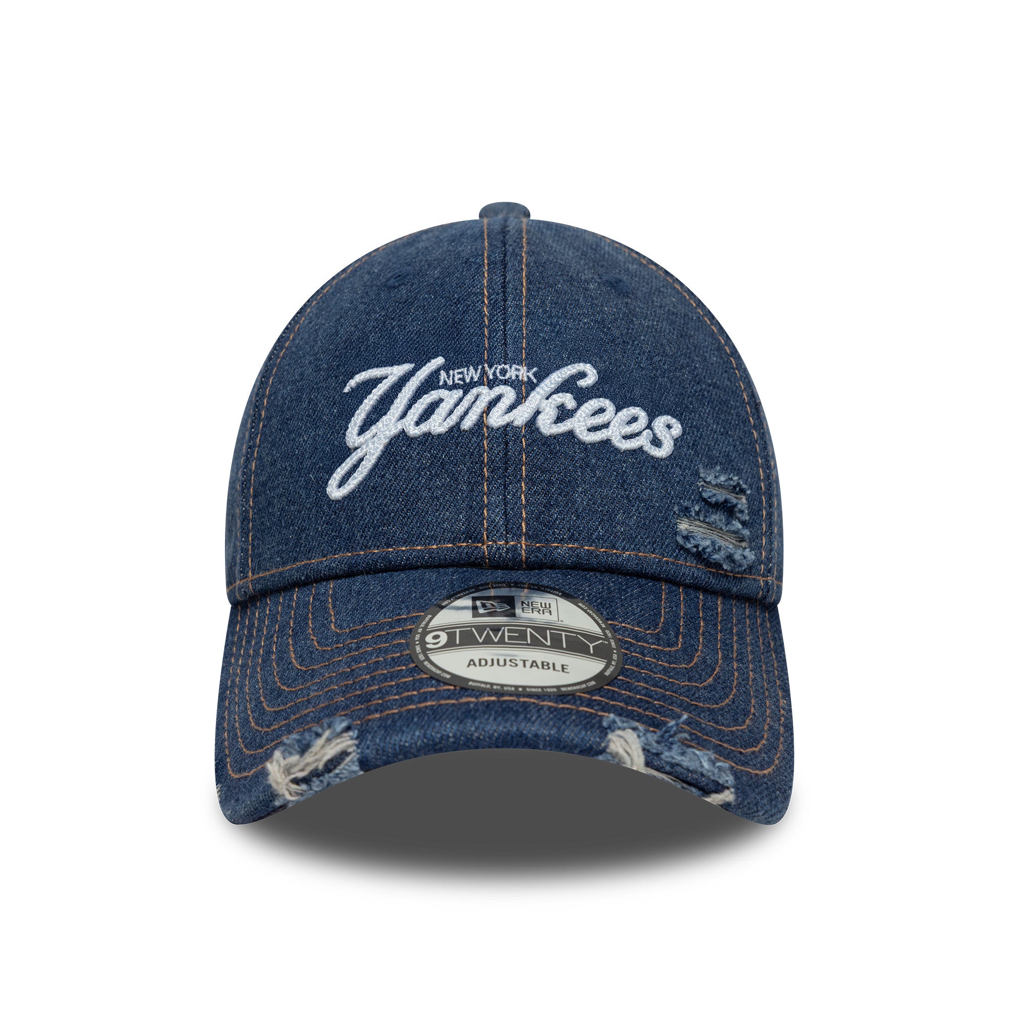 New York Yankees MLB Denim Distressed Navy 9TWENTY Cap