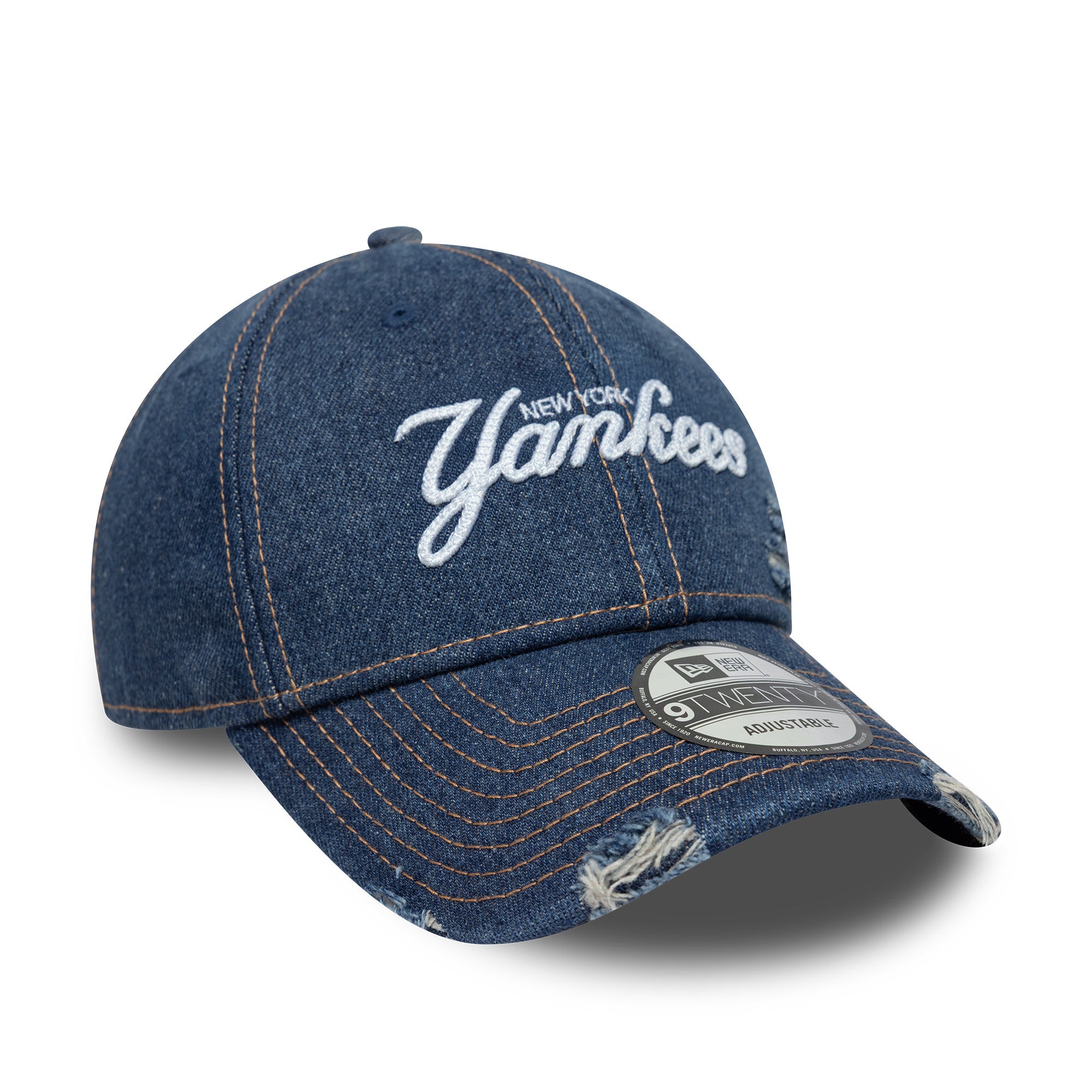 New York Yankees MLB Denim Distressed Navy 9TWENTY Cap