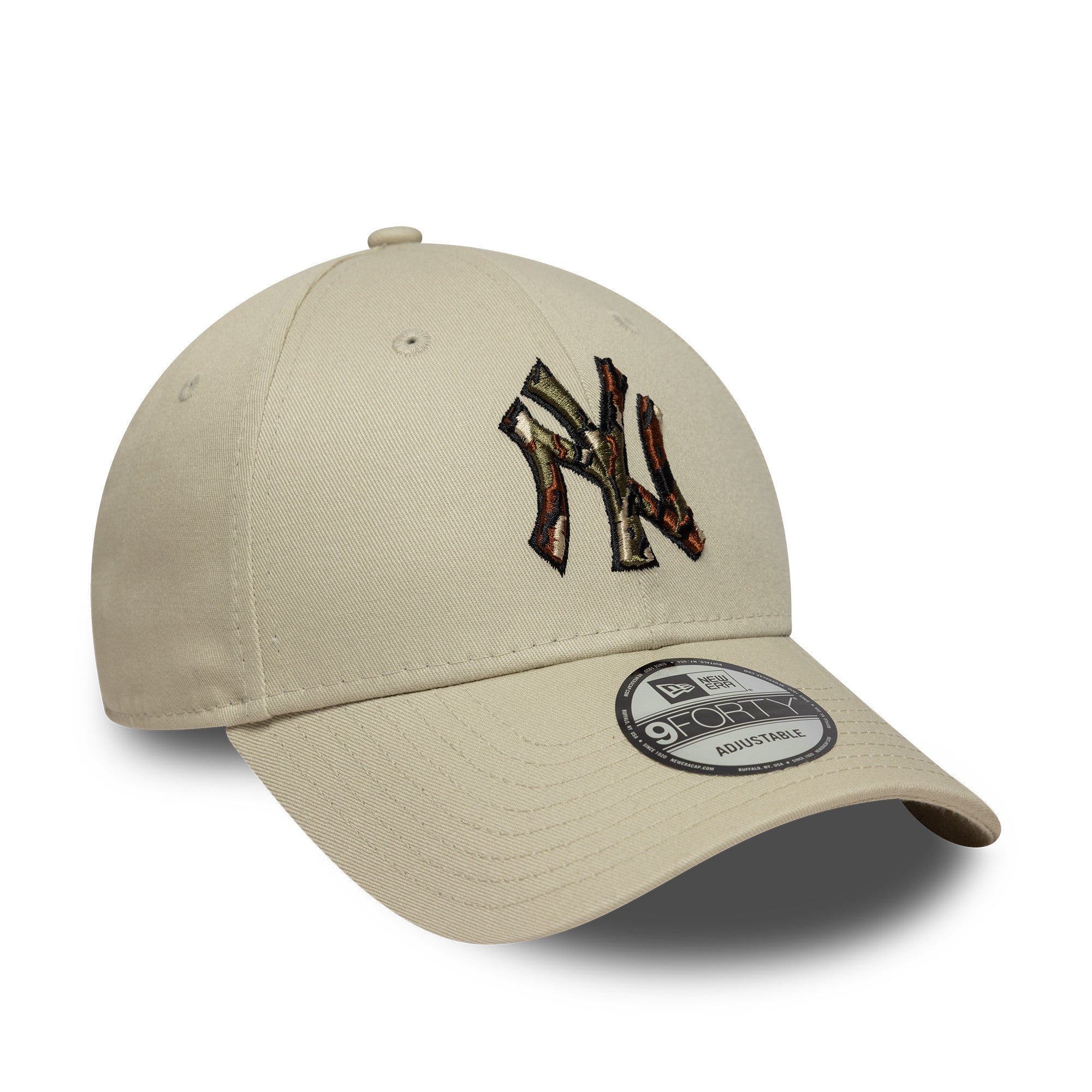 New York Yankees MLB Outline Camo Cream 9FORTY Cap