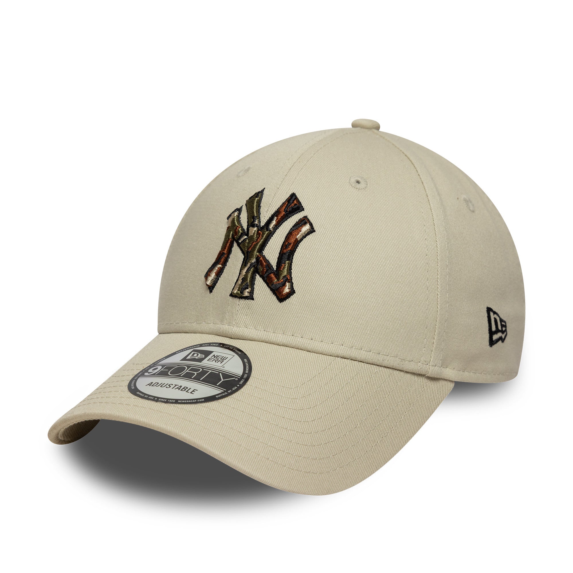 New York Yankees MLB Outline Camo Cream 9FORTY Cap