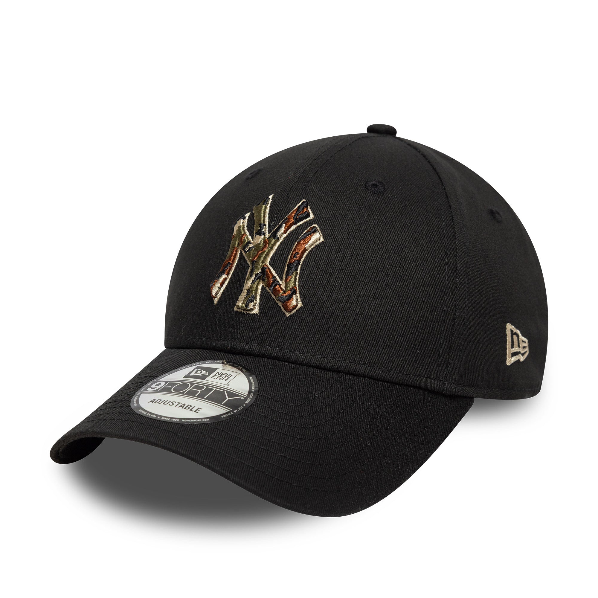 New York Yankees MLB Outline Camo Black 9FORTY Cap