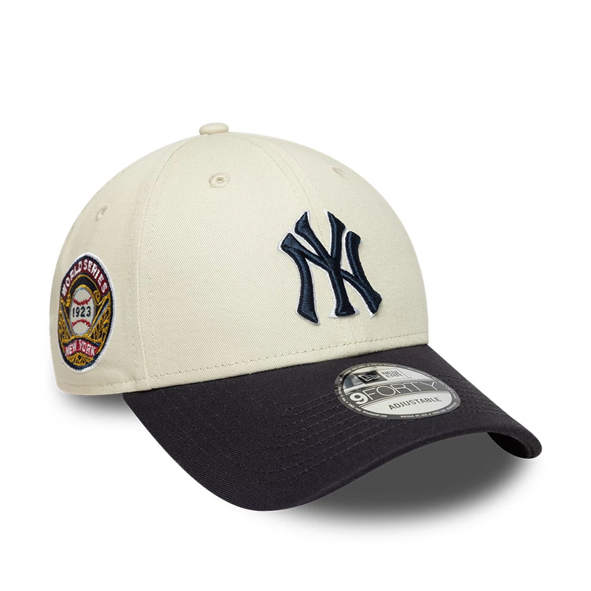 New York Yankees MLB World Series Patch Cream 9FORTY Adjustable Cap