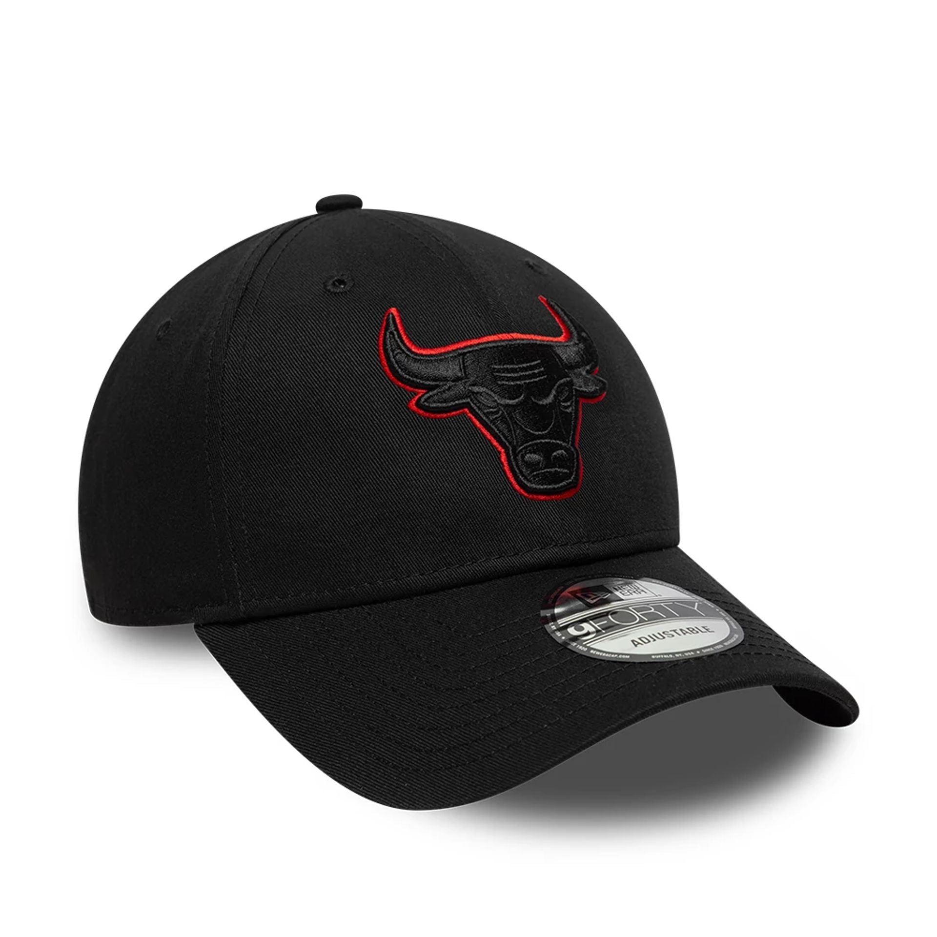Chicago Bulls NBA Team Outline Black 9FORTY Adjustable Cap