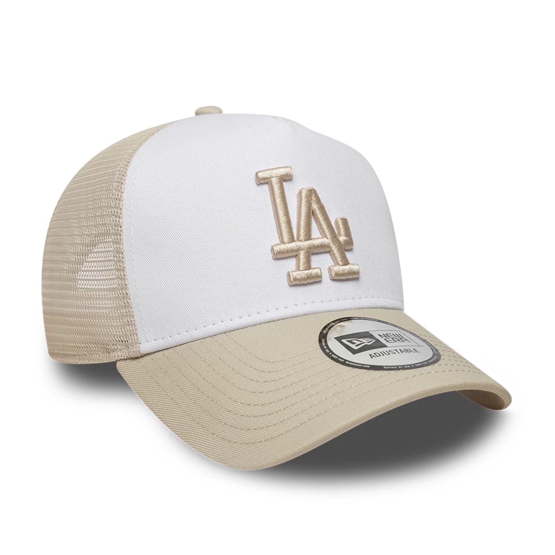 LA Dodgers MLB League Essential Light Beige 9FORTY A-Frame Trucker Adjustable Cap