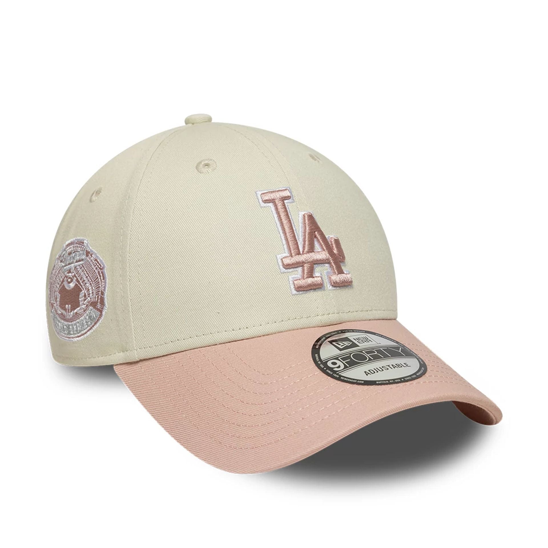 LA Dodgers MLB World Series Patch Light Beige 9FORTY Adjustable Cap