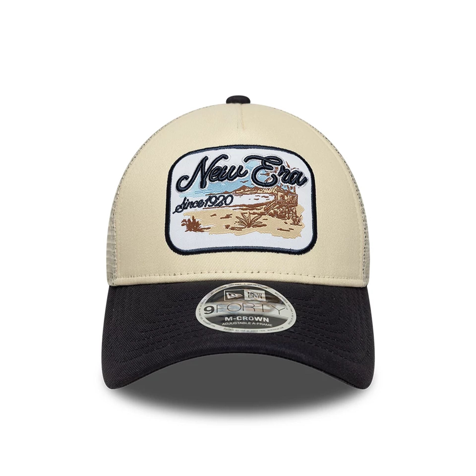 New Era Light Beige 9FORTY M-Crown A-Frame Trucker Adjustable Cap