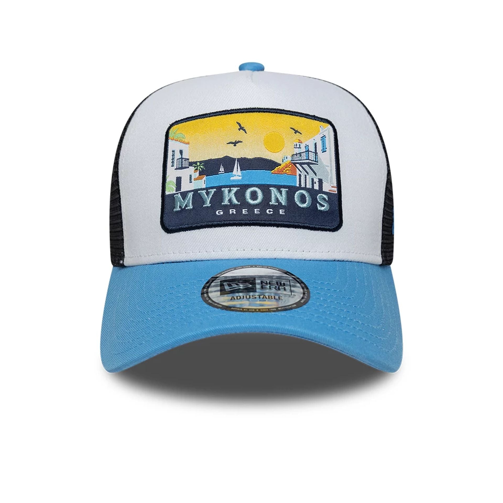 New Era Location Pastel Blue 9FORTY A-Frame Trucker Adjustable Cap