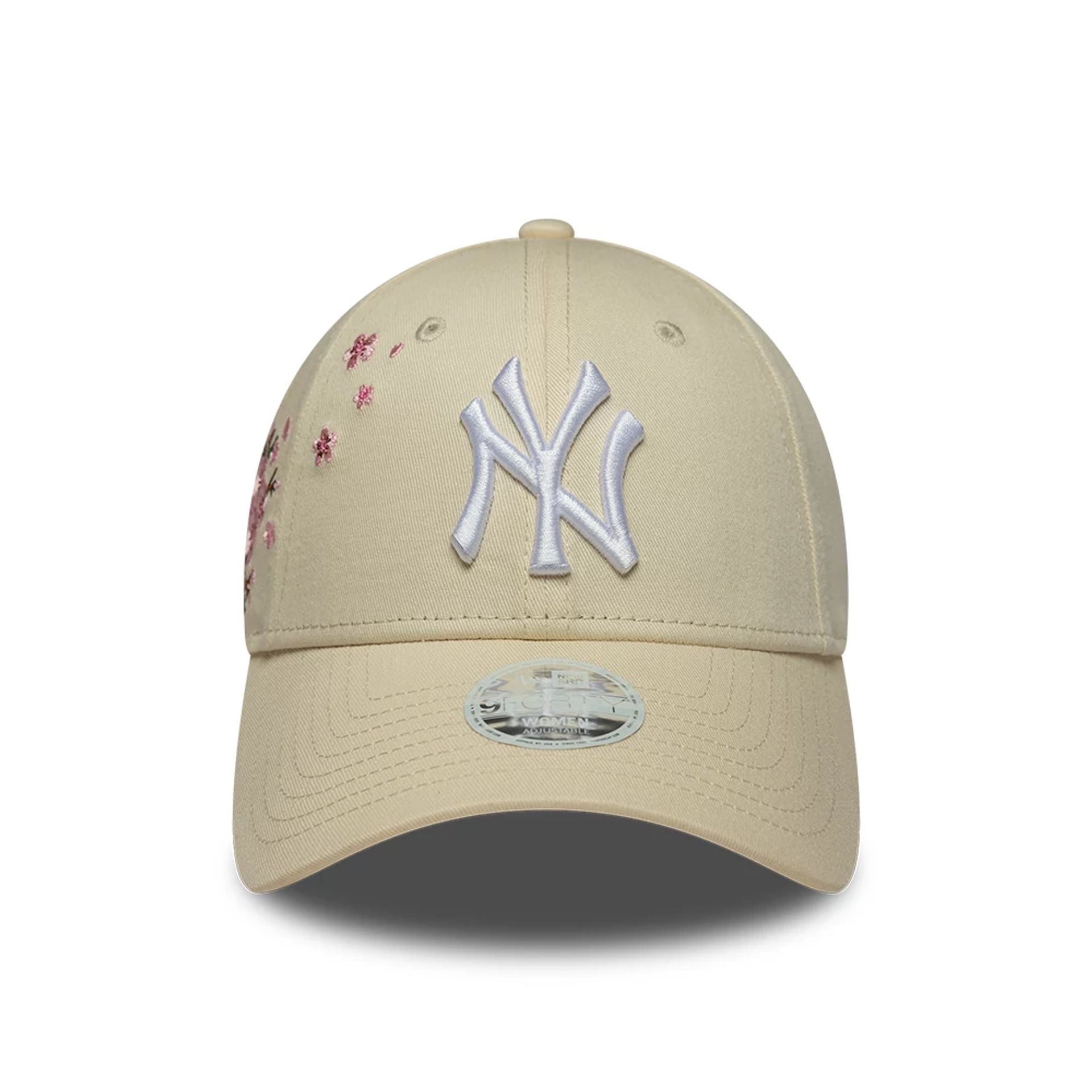 New York Yankees Womens MLB Floral Icon Cream 9FORTY Adjustable Cap