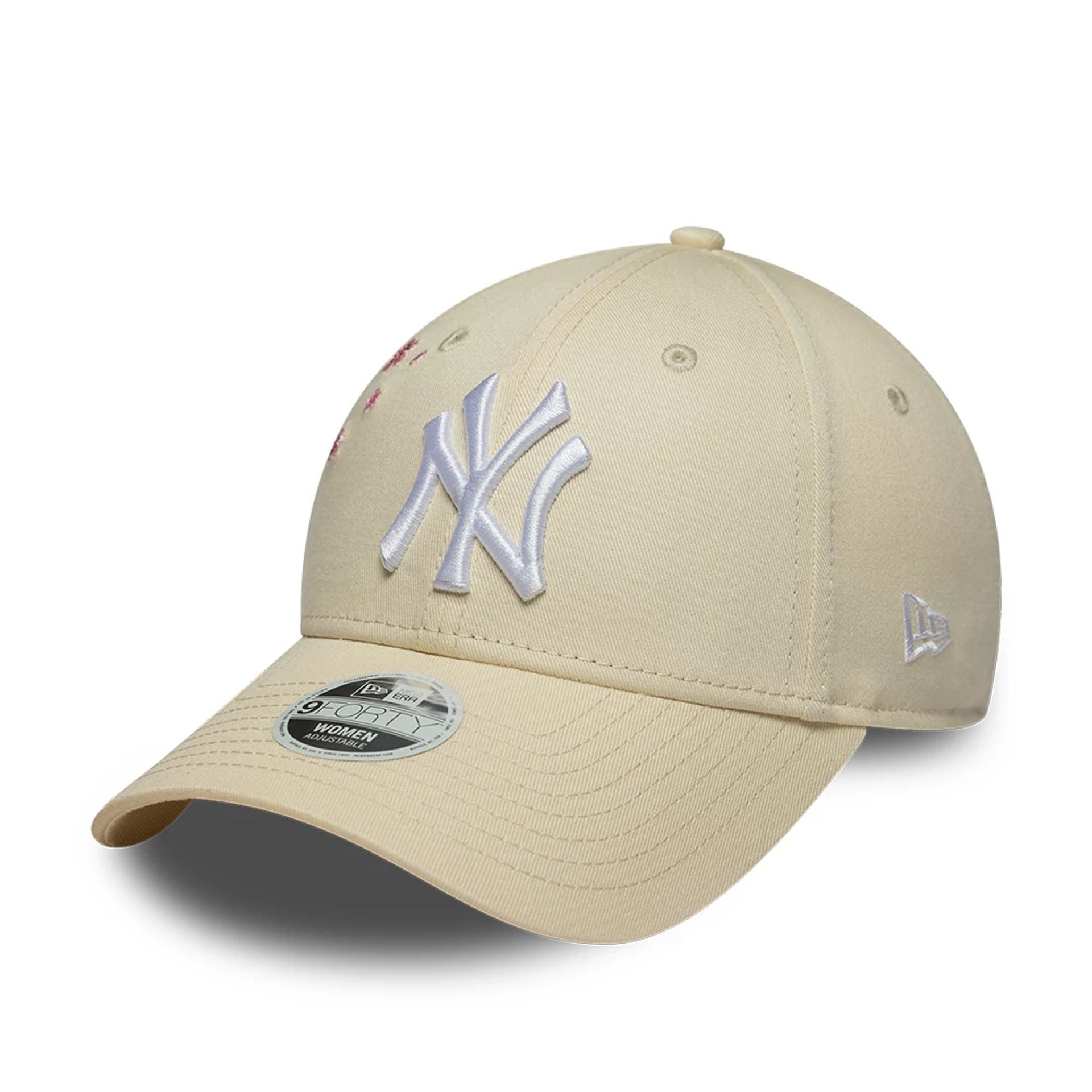 New York Yankees Womens MLB Floral Icon Cream 9FORTY Adjustable Cap