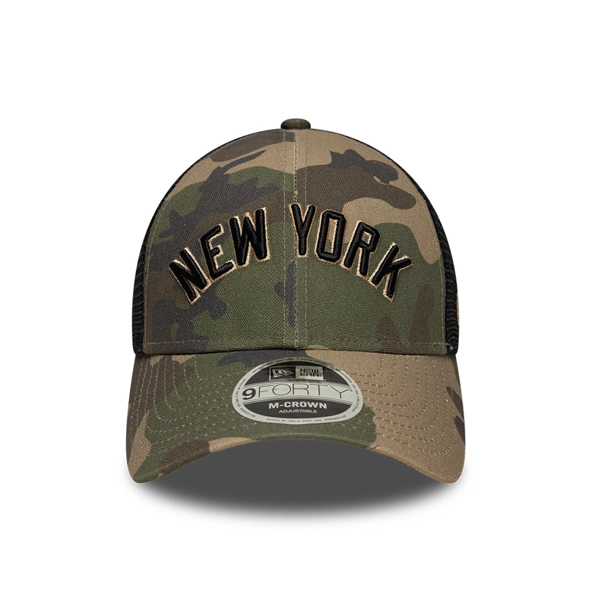 New York Yankees MLB Wordmark Woodland Camo 9FORTY M-Crown Adjustable Cap