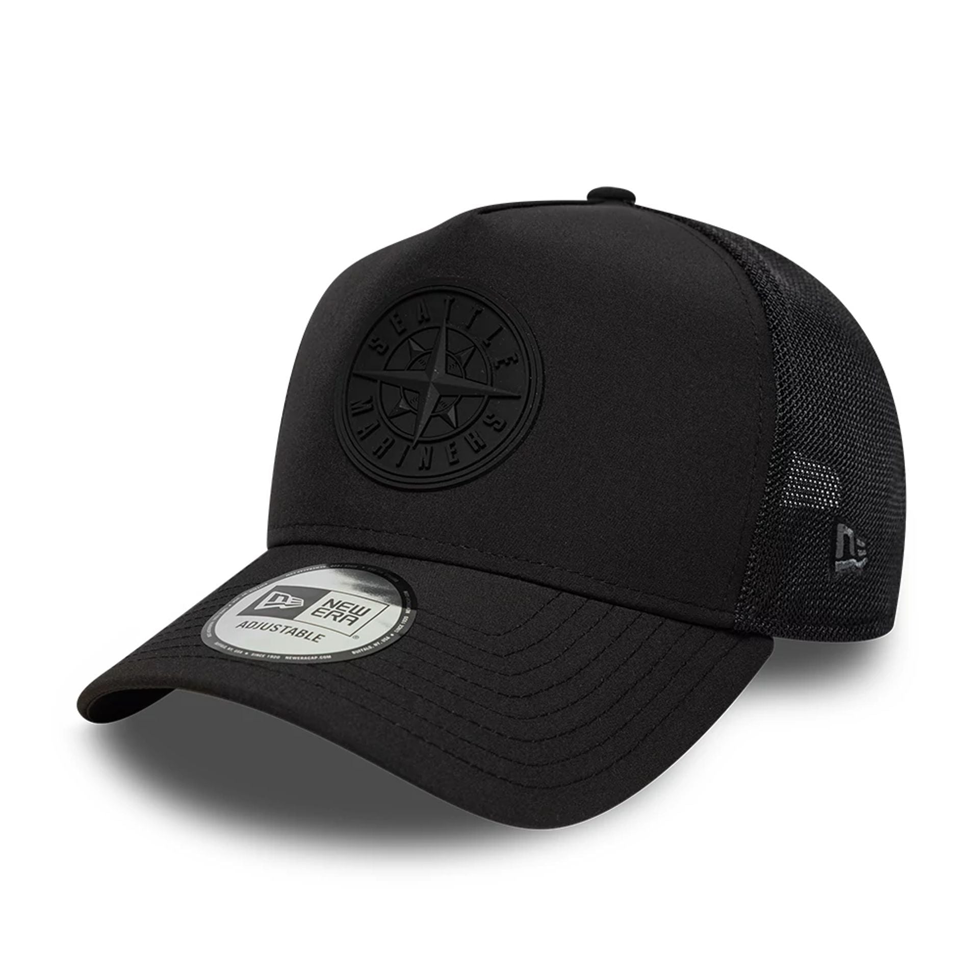 Seattle Mariners MLB Sport Black 9FORTY A-Frame Trucker Adjustable Cap