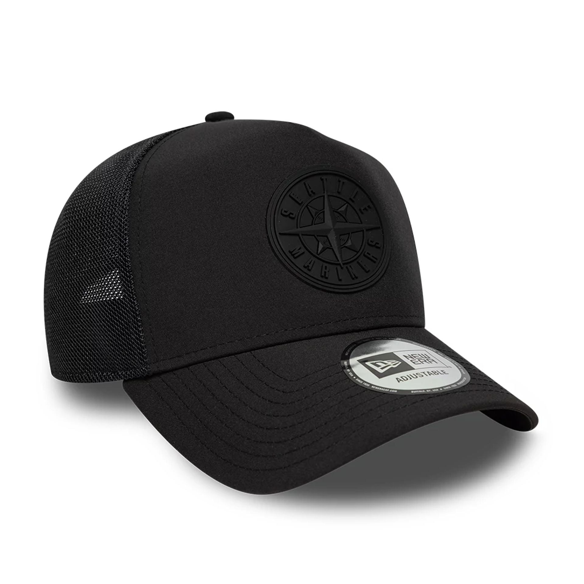 Seattle Mariners MLB Sport Black 9FORTY A-Frame Trucker Adjustable Cap