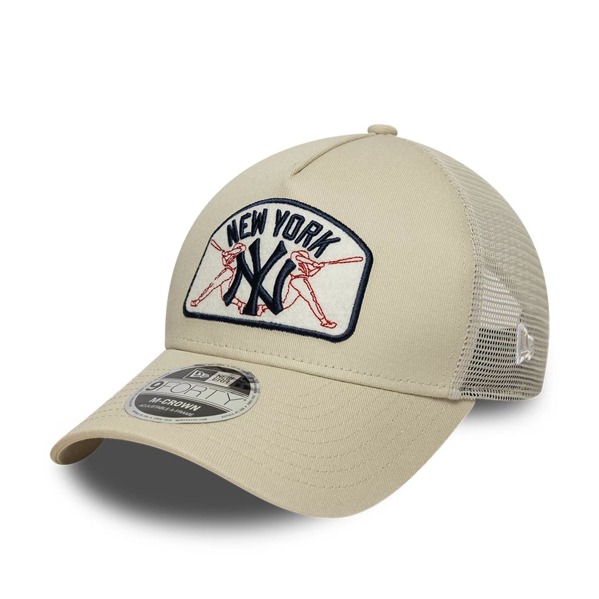New York Yankees MLB Patch Cream 9FORTY M-Crown A-Frame Trucker Adjustable Cap