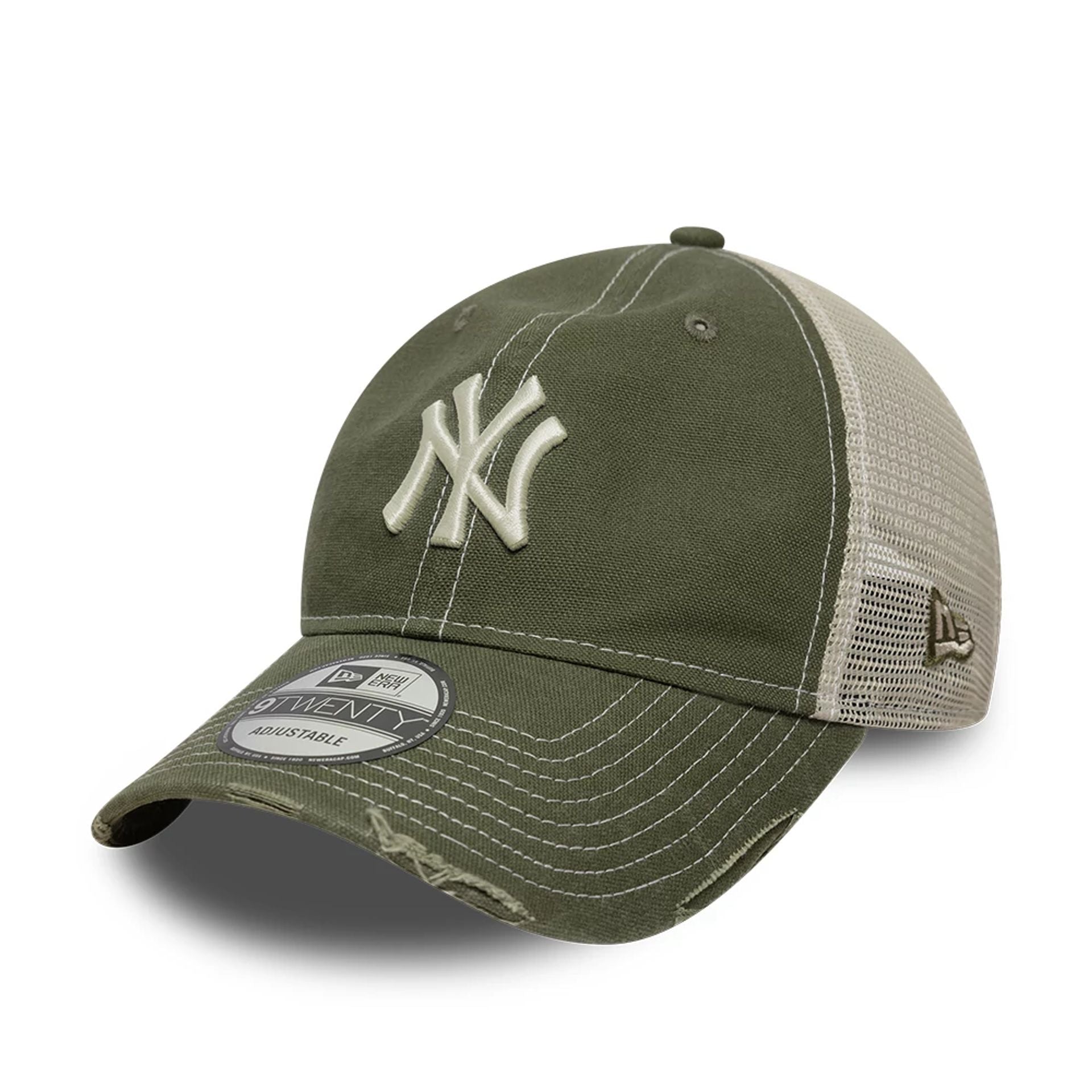 New York Yankees MLB Cotton Canvas Green 9TWENTY Trucker Adjustable Cap