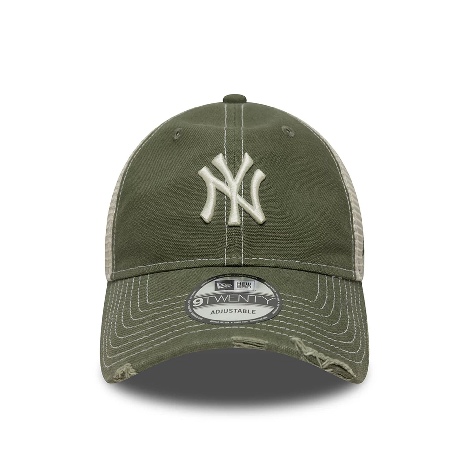 New York Yankees MLB Cotton Canvas Green 9TWENTY Trucker Adjustable Cap