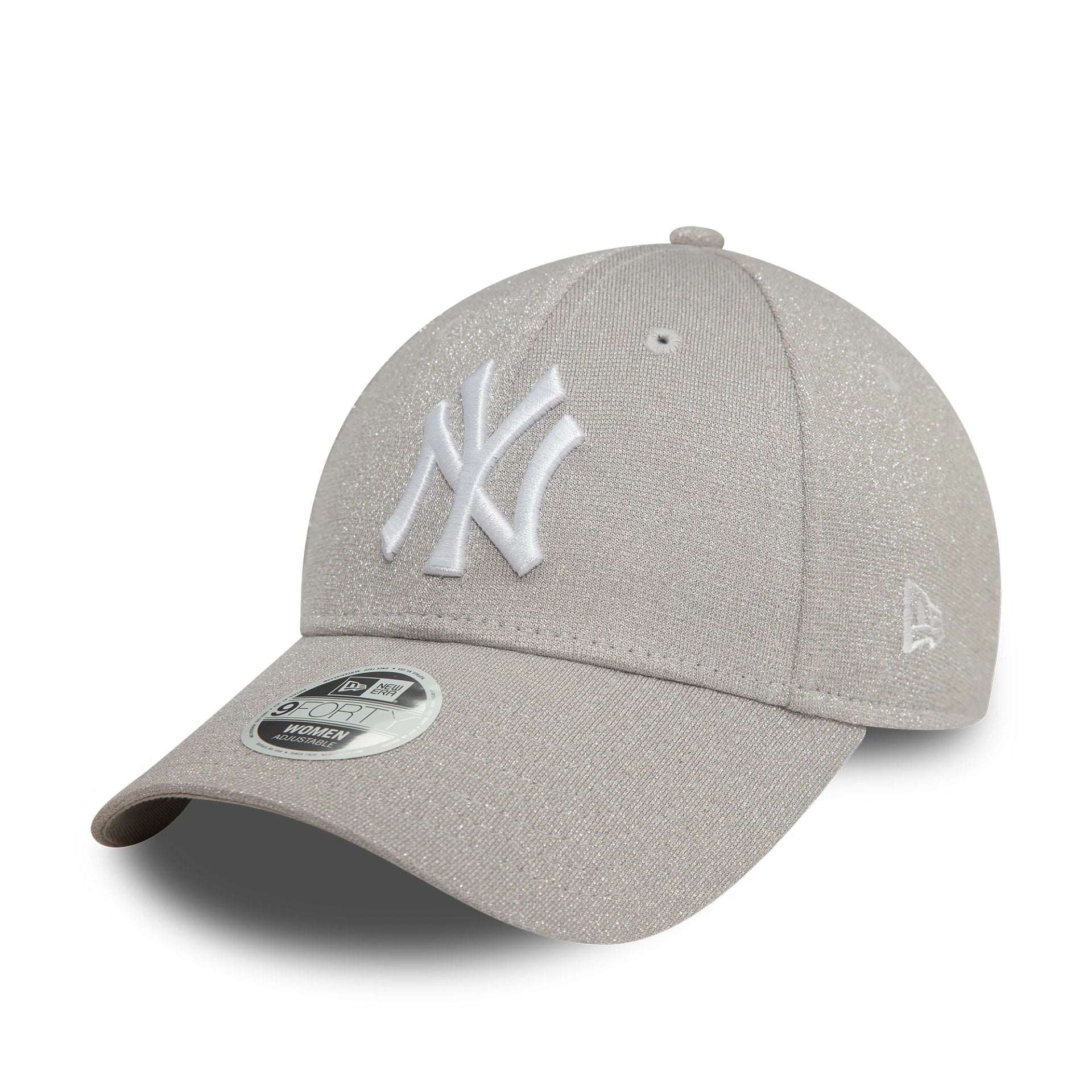 New York Yankees Womens Glitter Silver 9FORTY Adjustable Cap