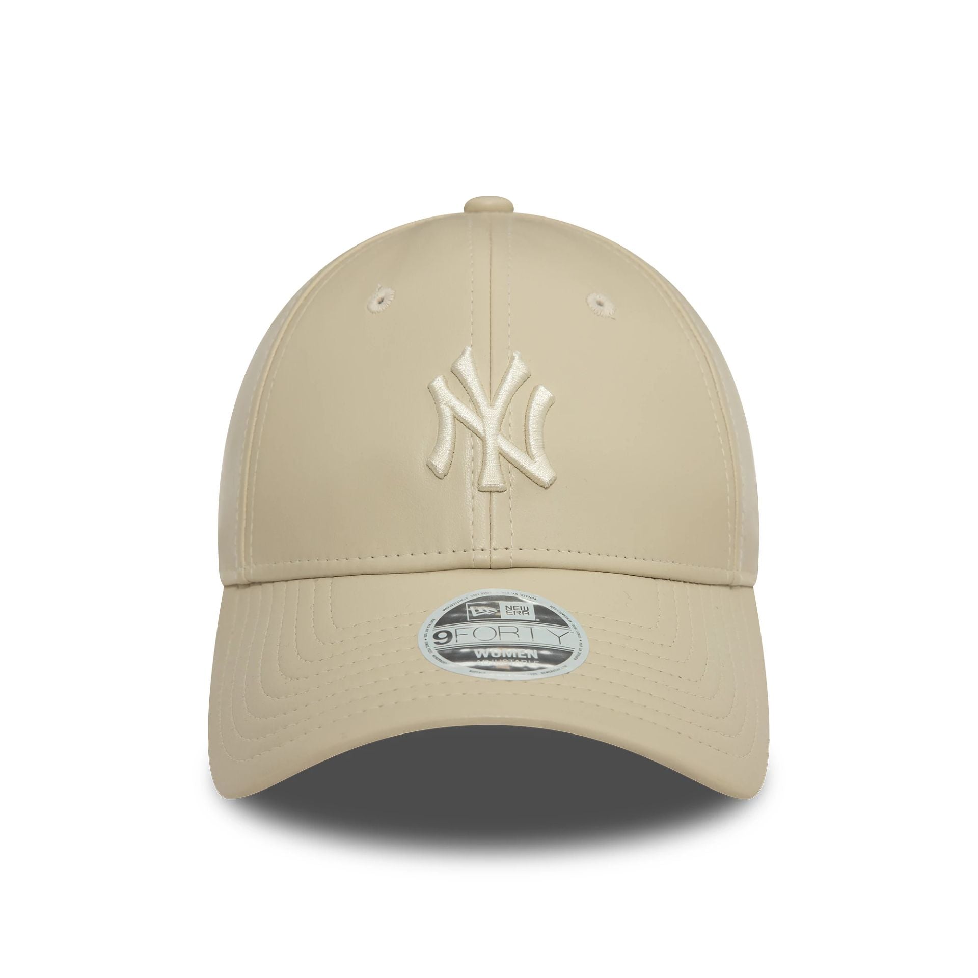 New York Yankees Womens Midi PU Light Beige 9FORTY Adjustable Cap