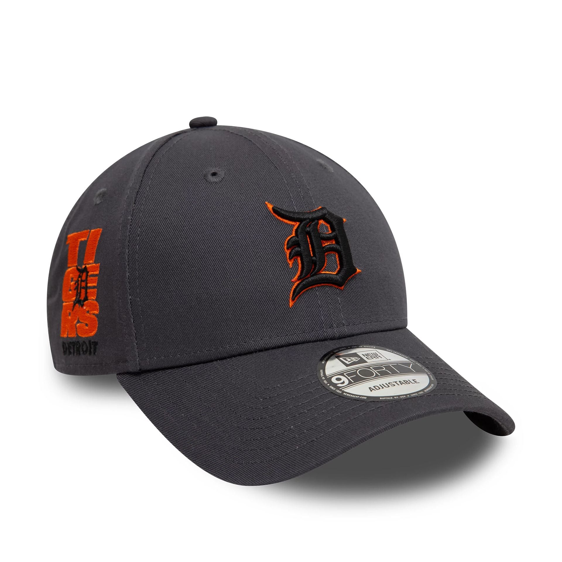 Detroit Tigers Side Patch Dark Grey 9FORTY Adjustable Cap