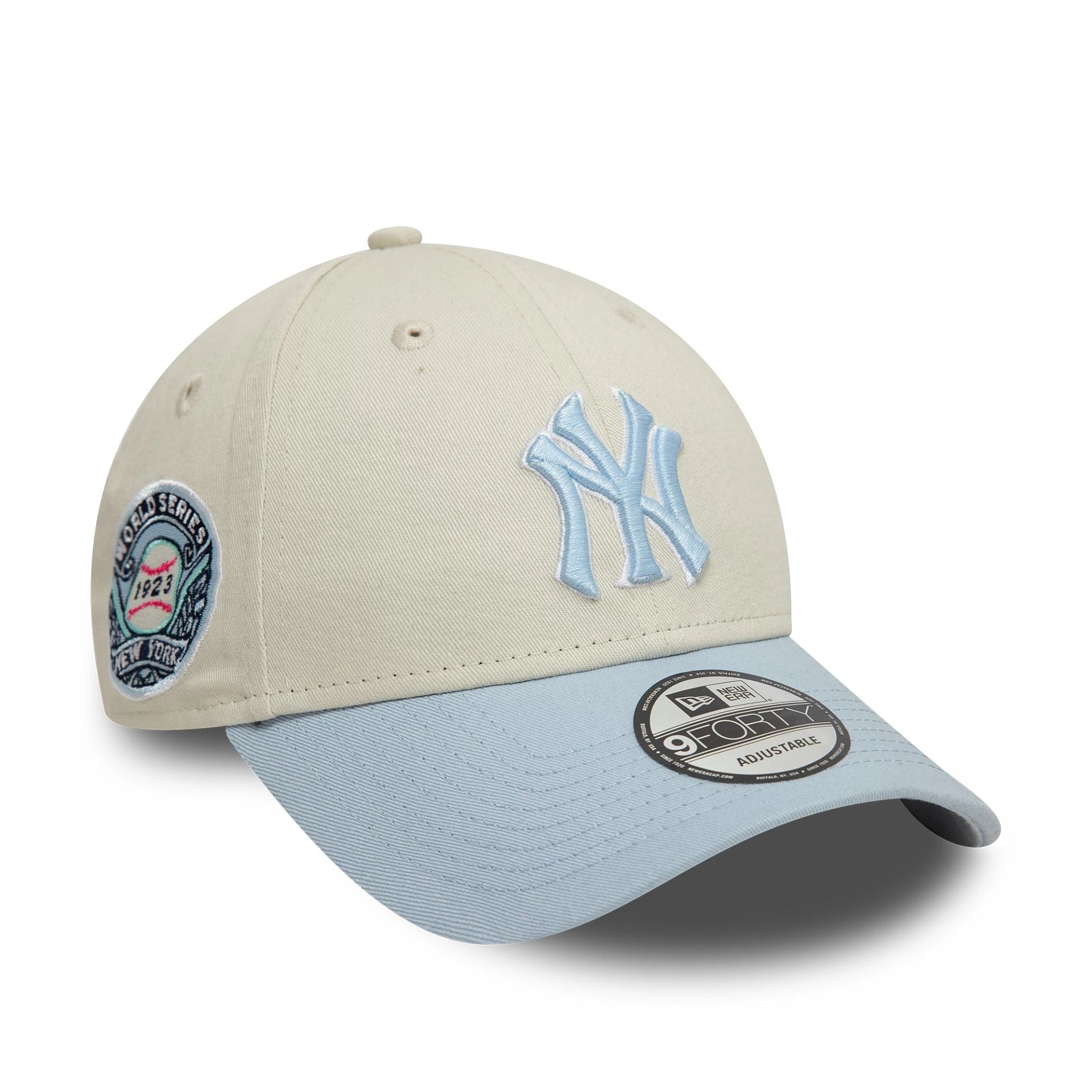 【2023 MLB WS 】New Era 9FORTY Cap Buy New York Yankees World Series Patch Cream 9FORTY Adjustable