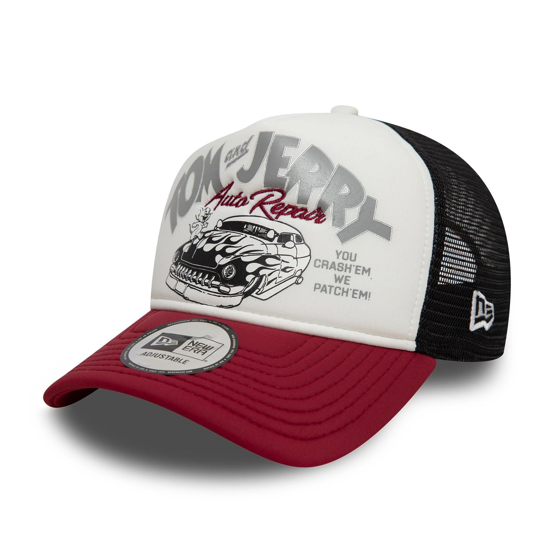 Tom & Jerry White 9FORTY A-Frame Trucker Adjustable Cap