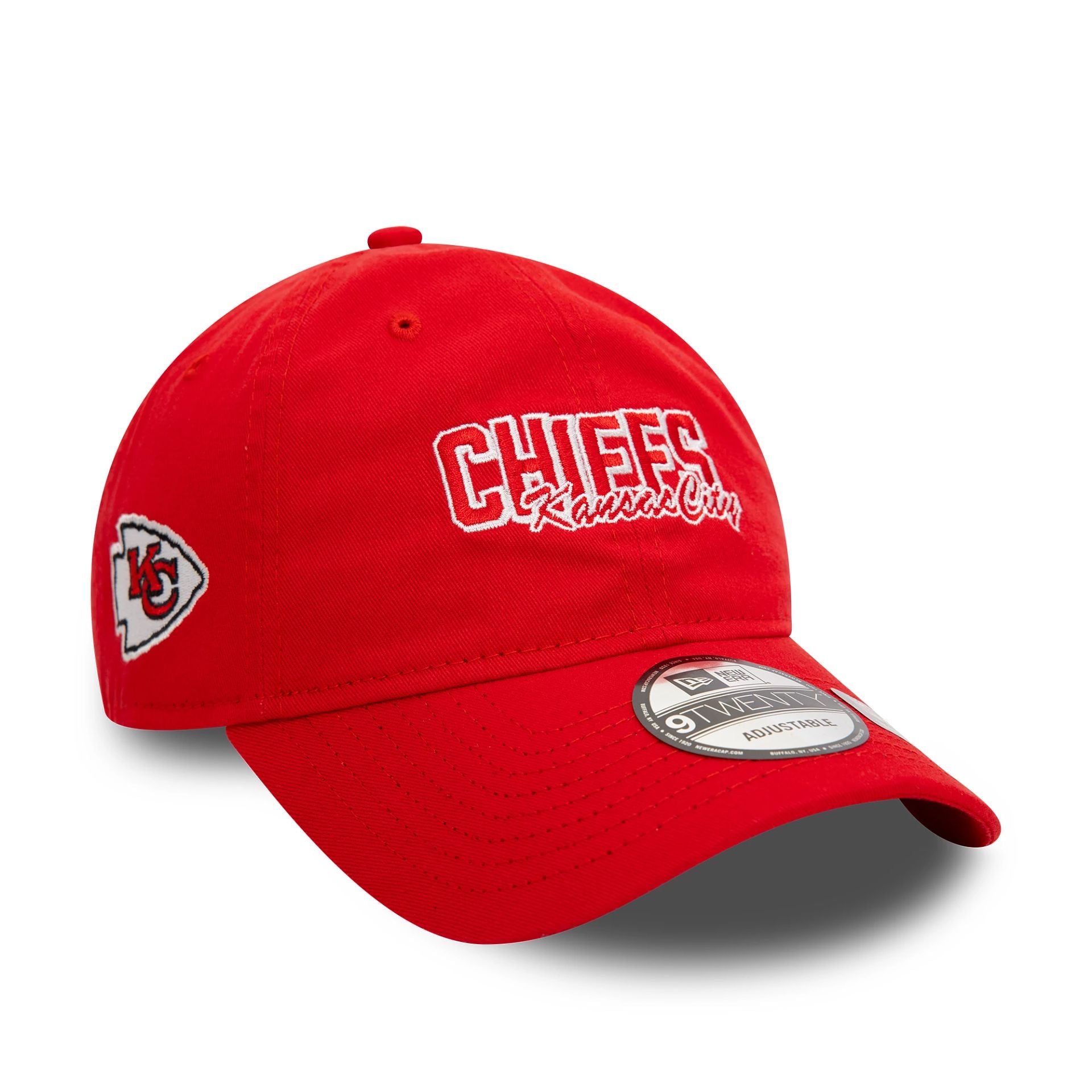 Kansas City Chiefs NFL Script Red 9TWENTY Adjustable Cap