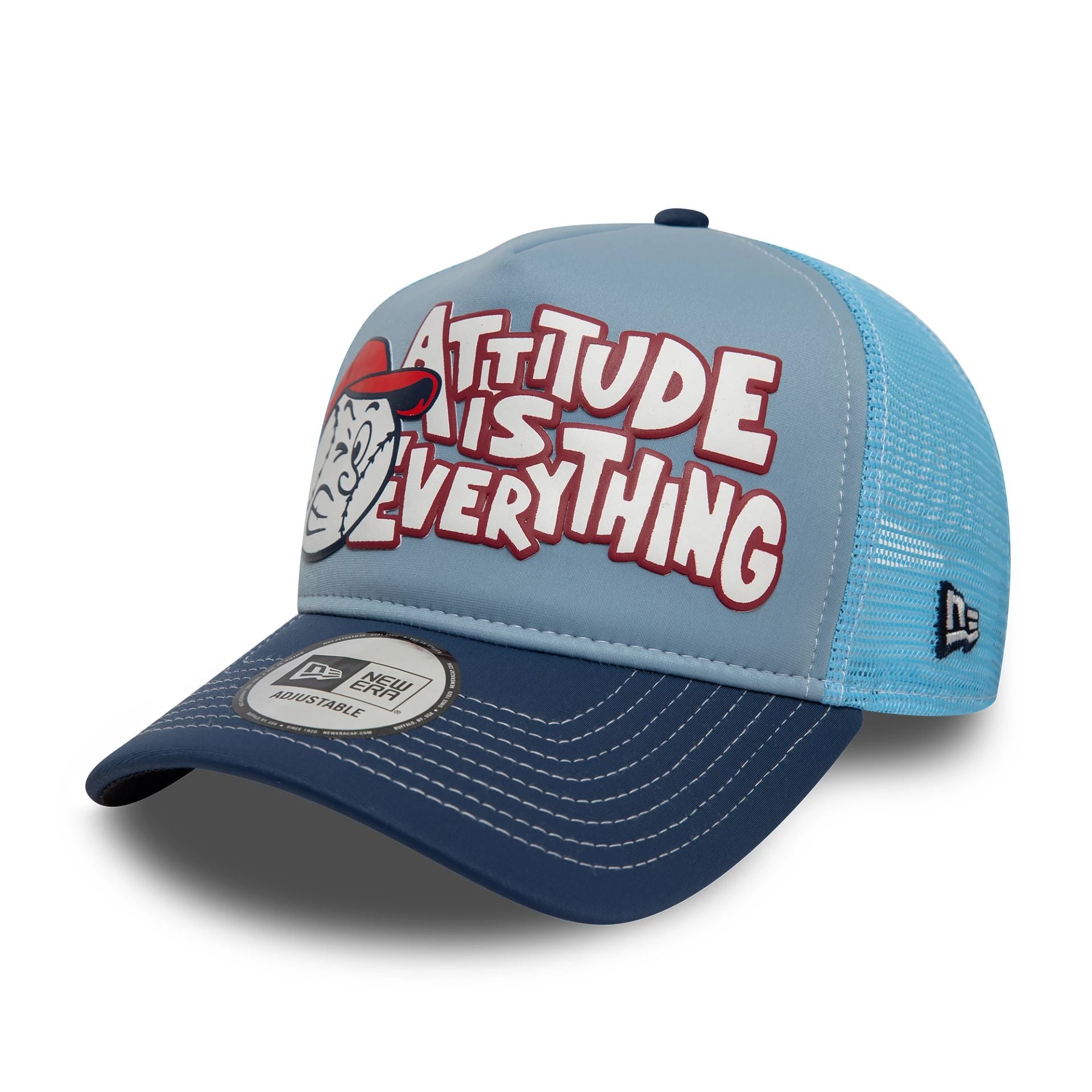 New Era Graphic Blue 9FORTY A-Frame Trucker Adjustable Cap