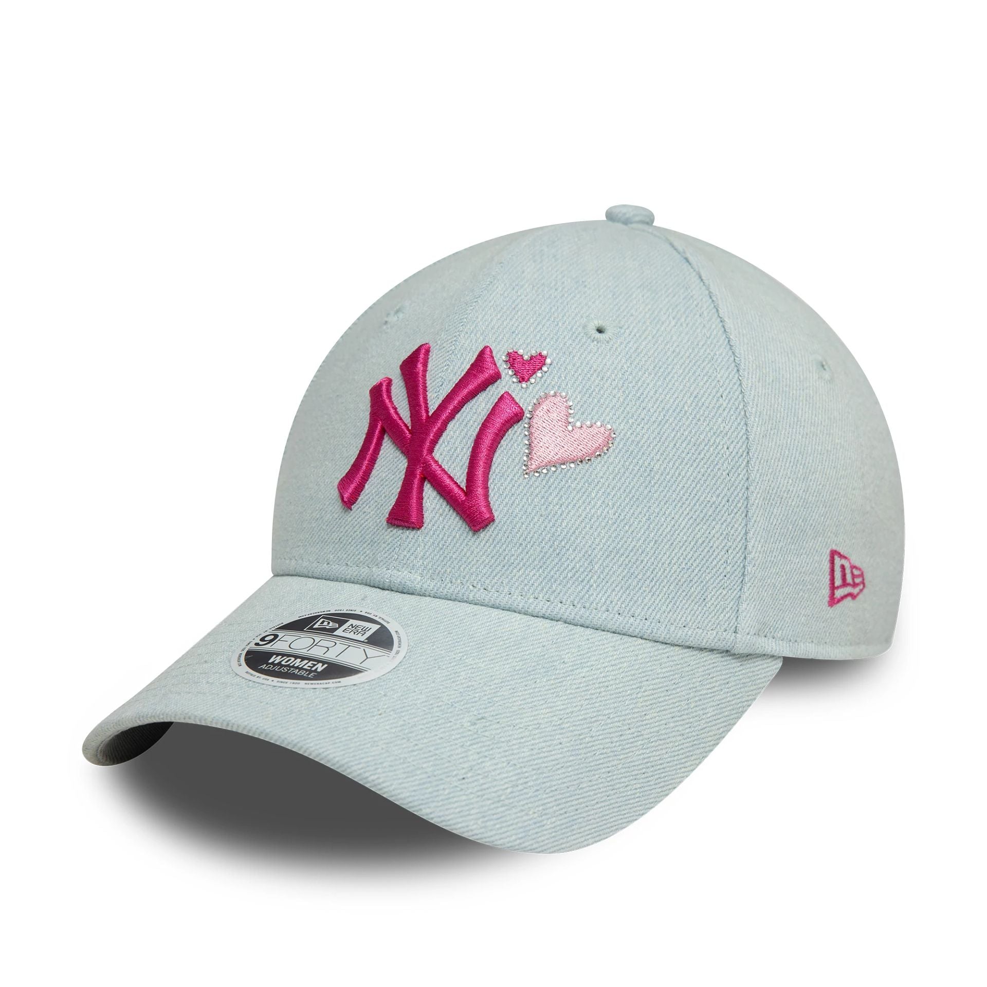 New York Yankees Womens Denim Pastel Blue 9FORTY Adjustable Cap