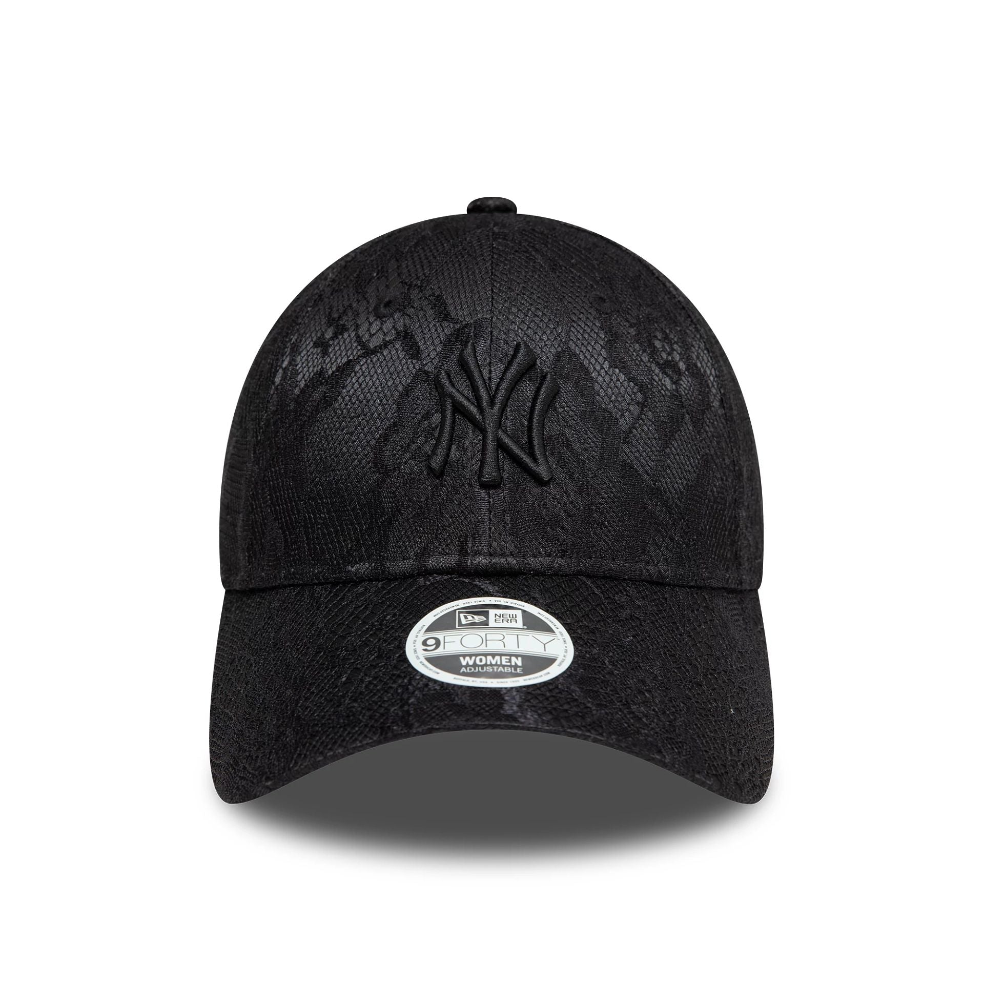 New York Yankees Womens Lace Black 9FORTY Adjustable Cap