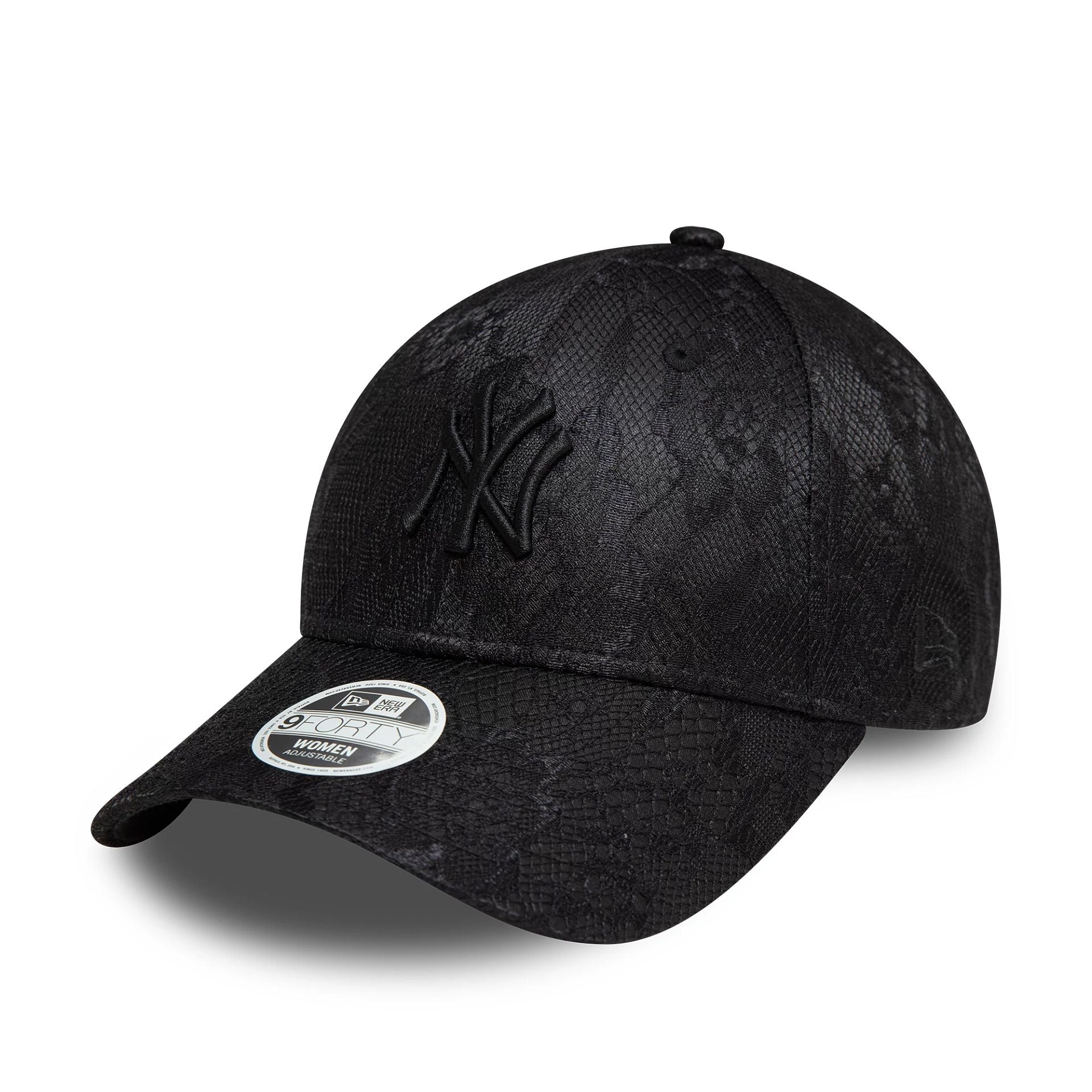 New York Yankees Womens Lace Black 9FORTY Adjustable Cap