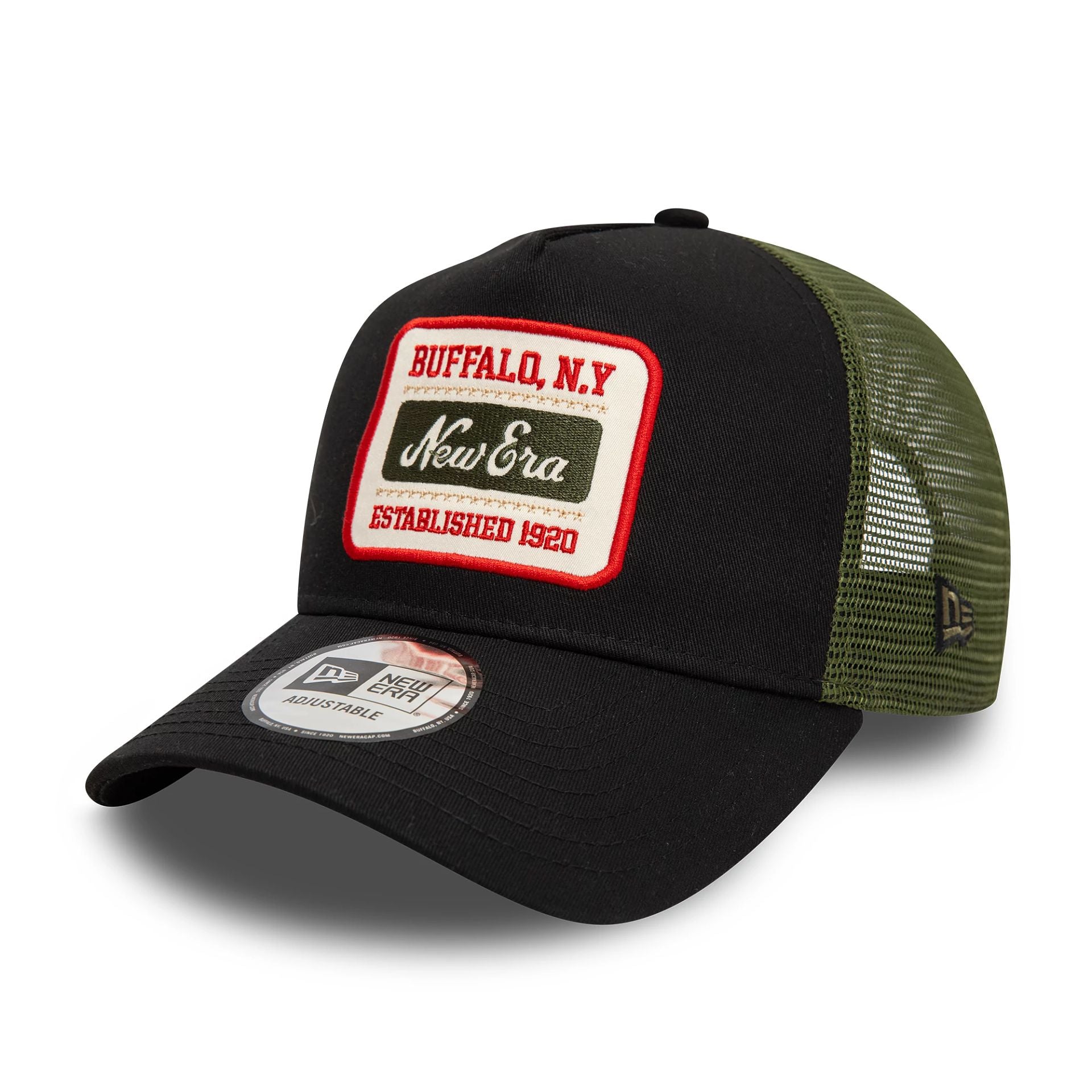 New Era Patch Black 9FORTY A-Frame Trucker Adjustable Cap