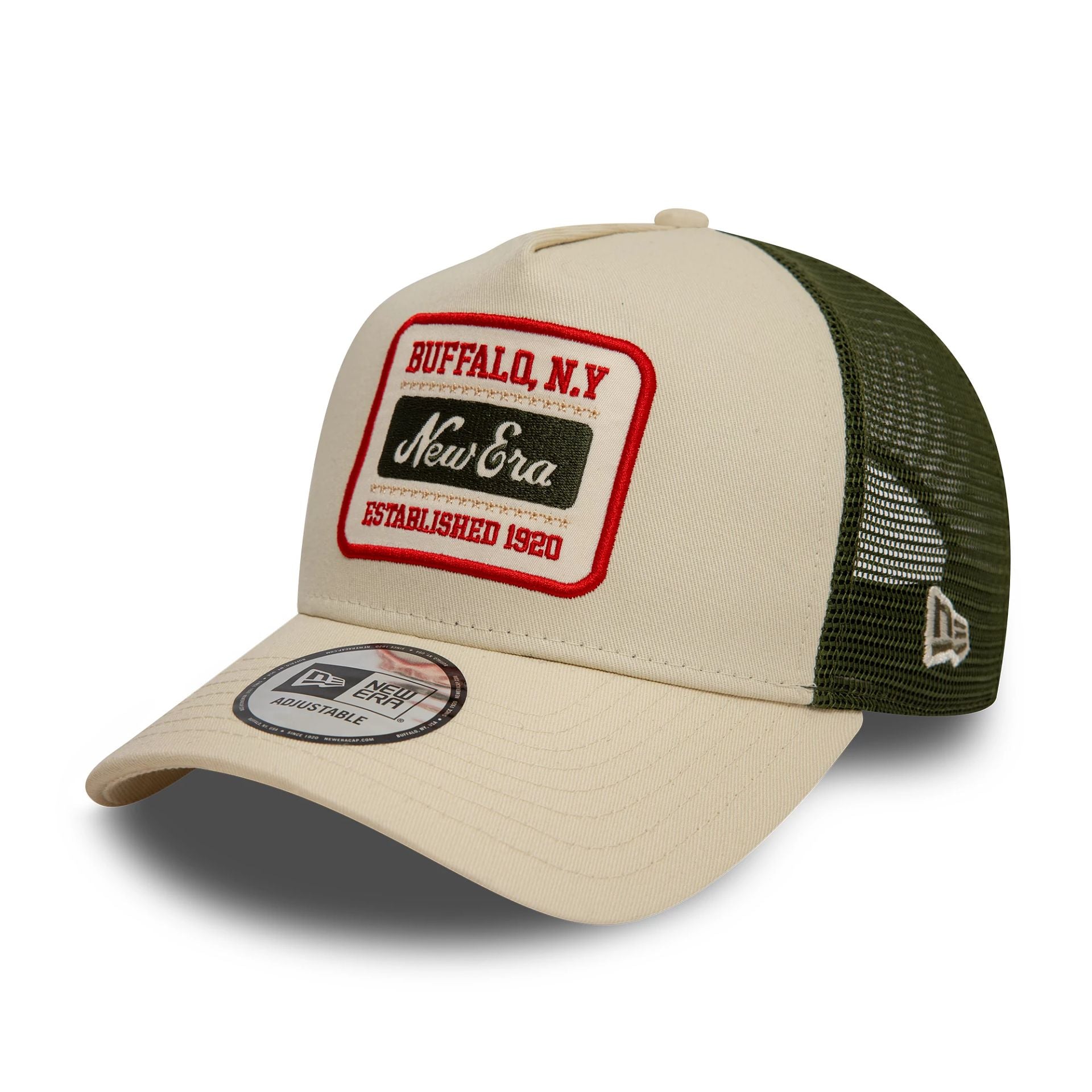 New Era Patch Cream 9FORTY A-Frame Trucker Adjustable Cap