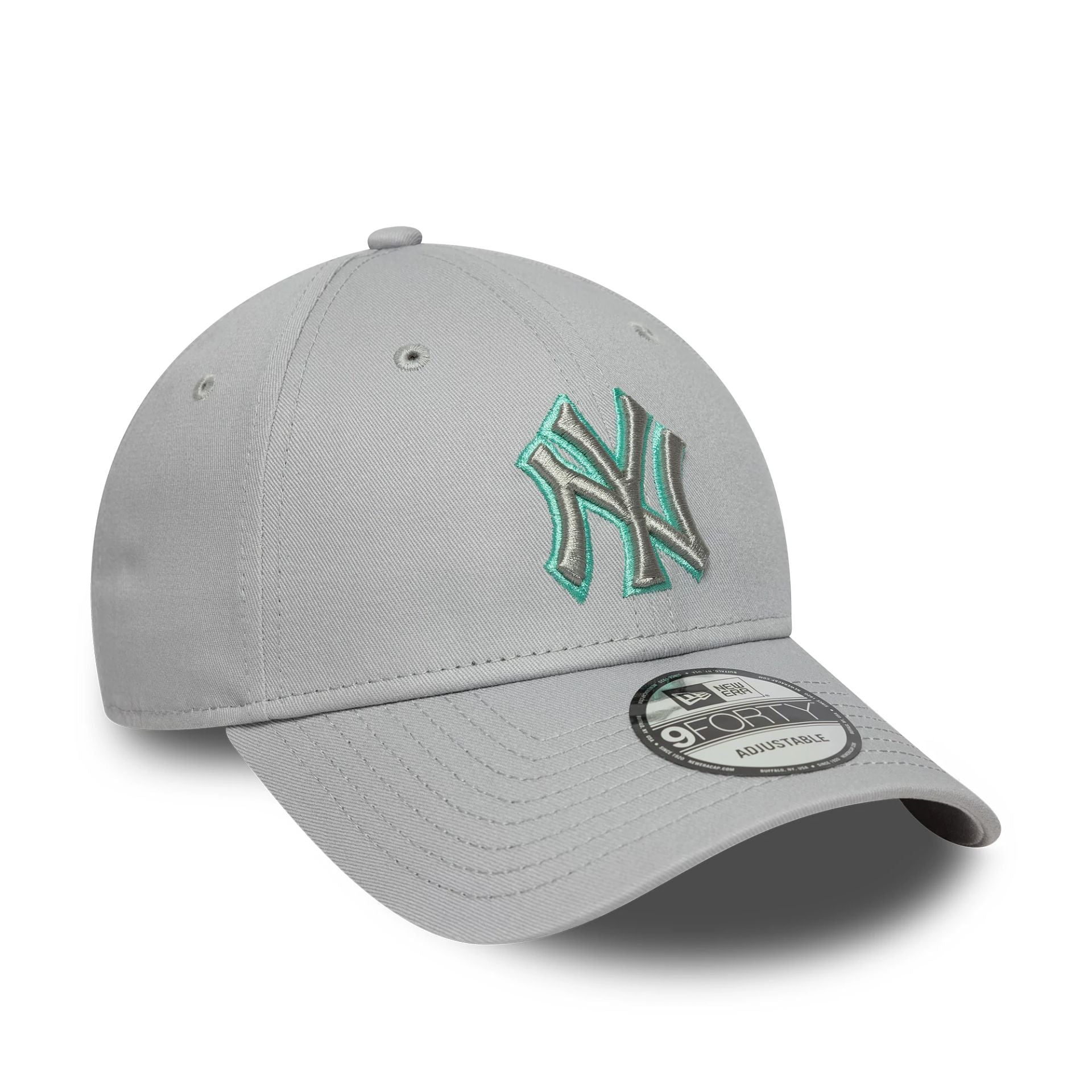 New York Yankees Team Outline Grey 9FORTY Adjustable Cap