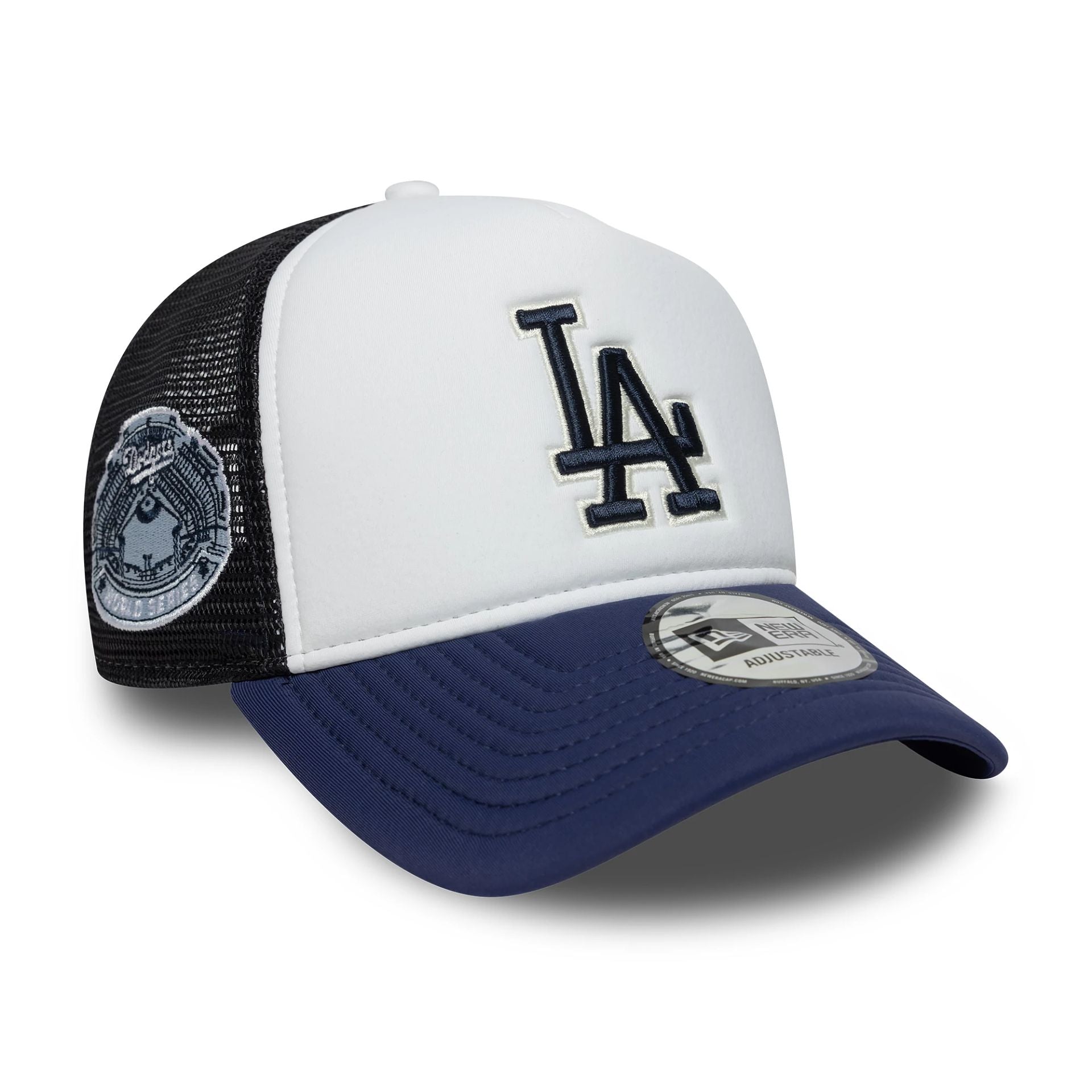 LA Dodgers MLB World Series Navy 9FORTY E-Frame Trucker Adjustable Cap