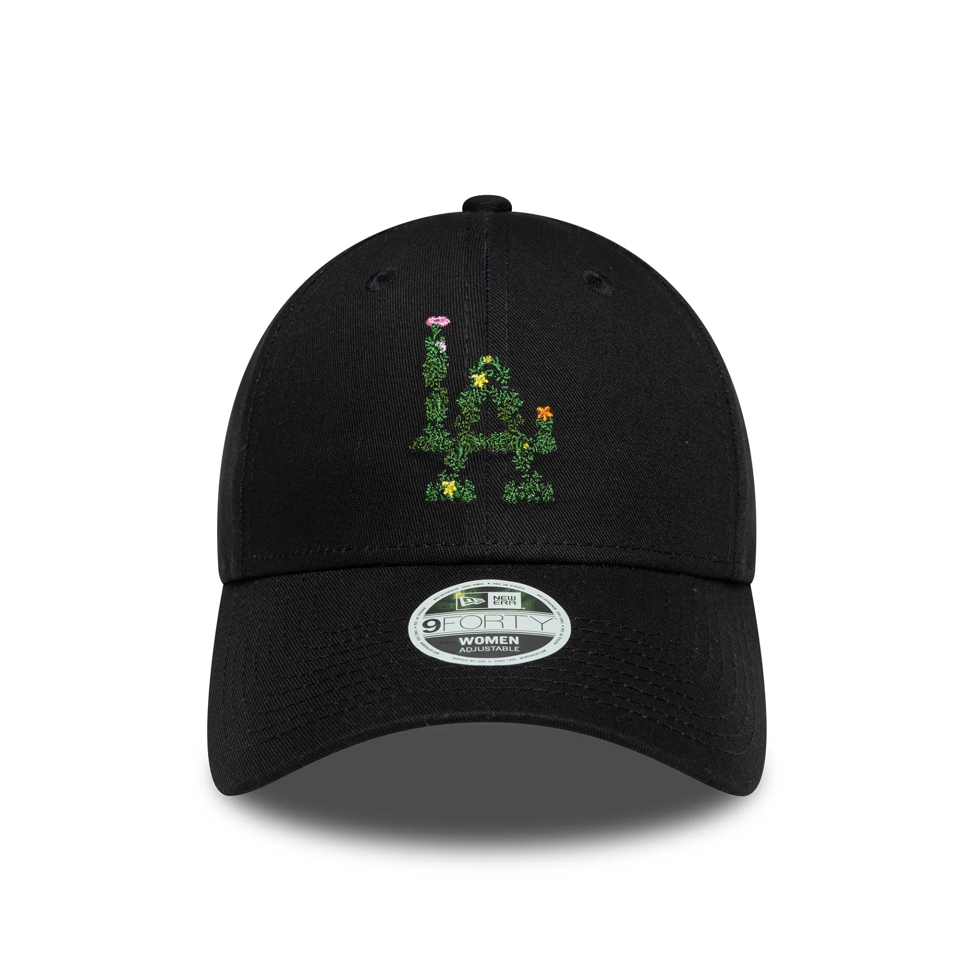 LA Dodgers Womens MLB Floral Infill Black 9FORTY Adjustable Cap