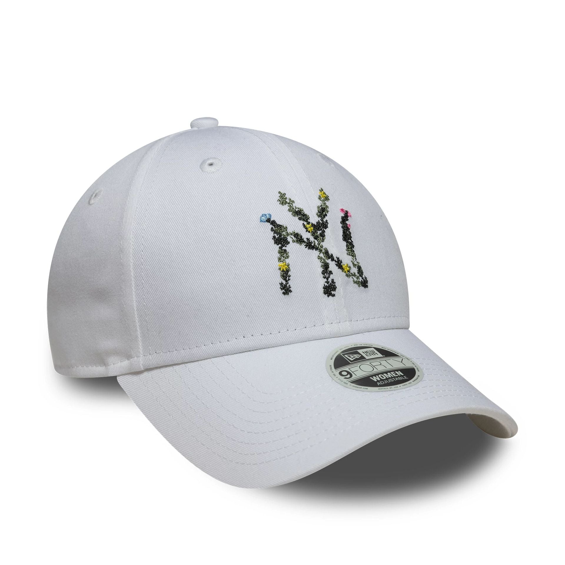 New York Yankees Womens MLB Floral Infill White 9FORTY Adjustable Cap