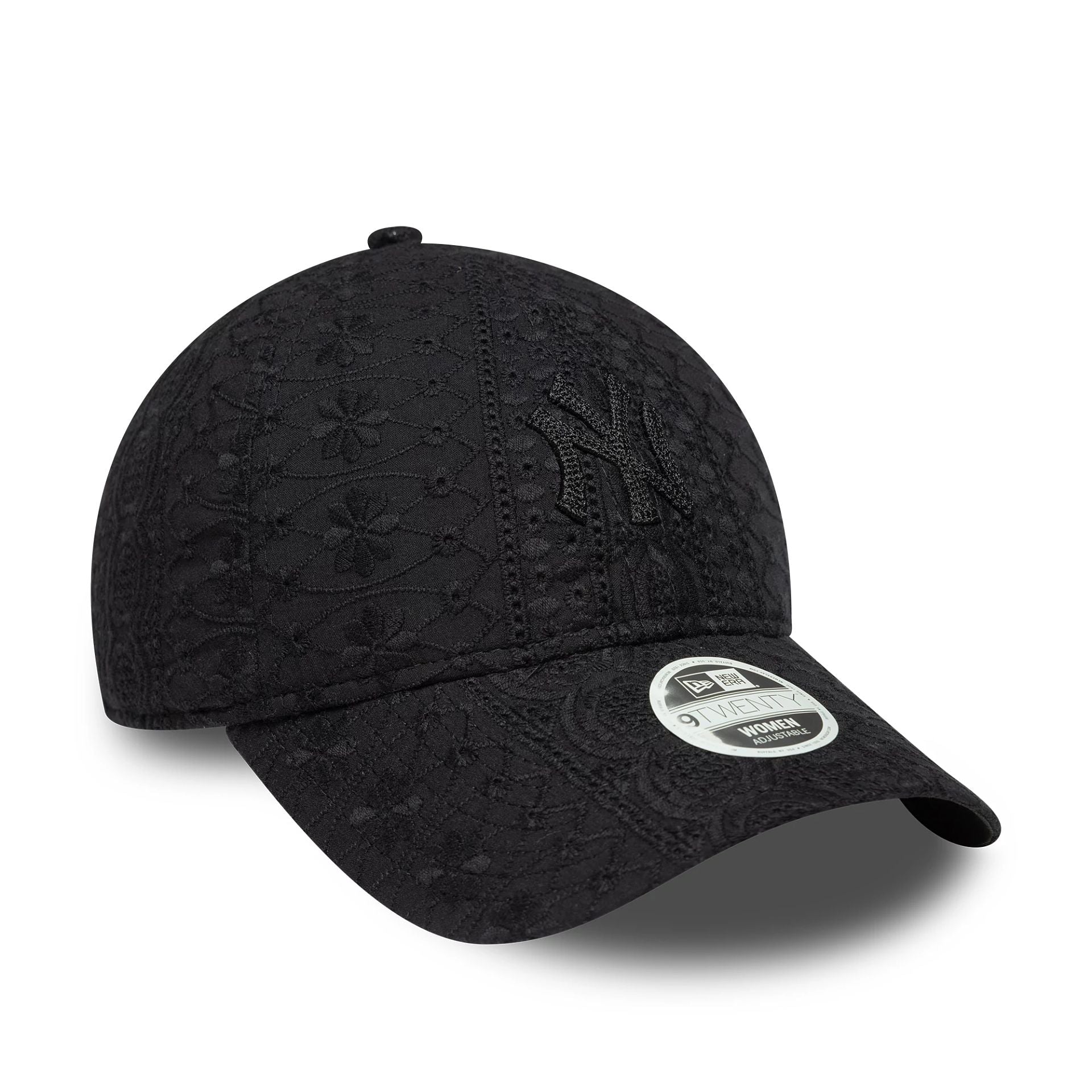 New York Yankees Womens MLB Broderie Black 9TWENTY Adjustable Cap