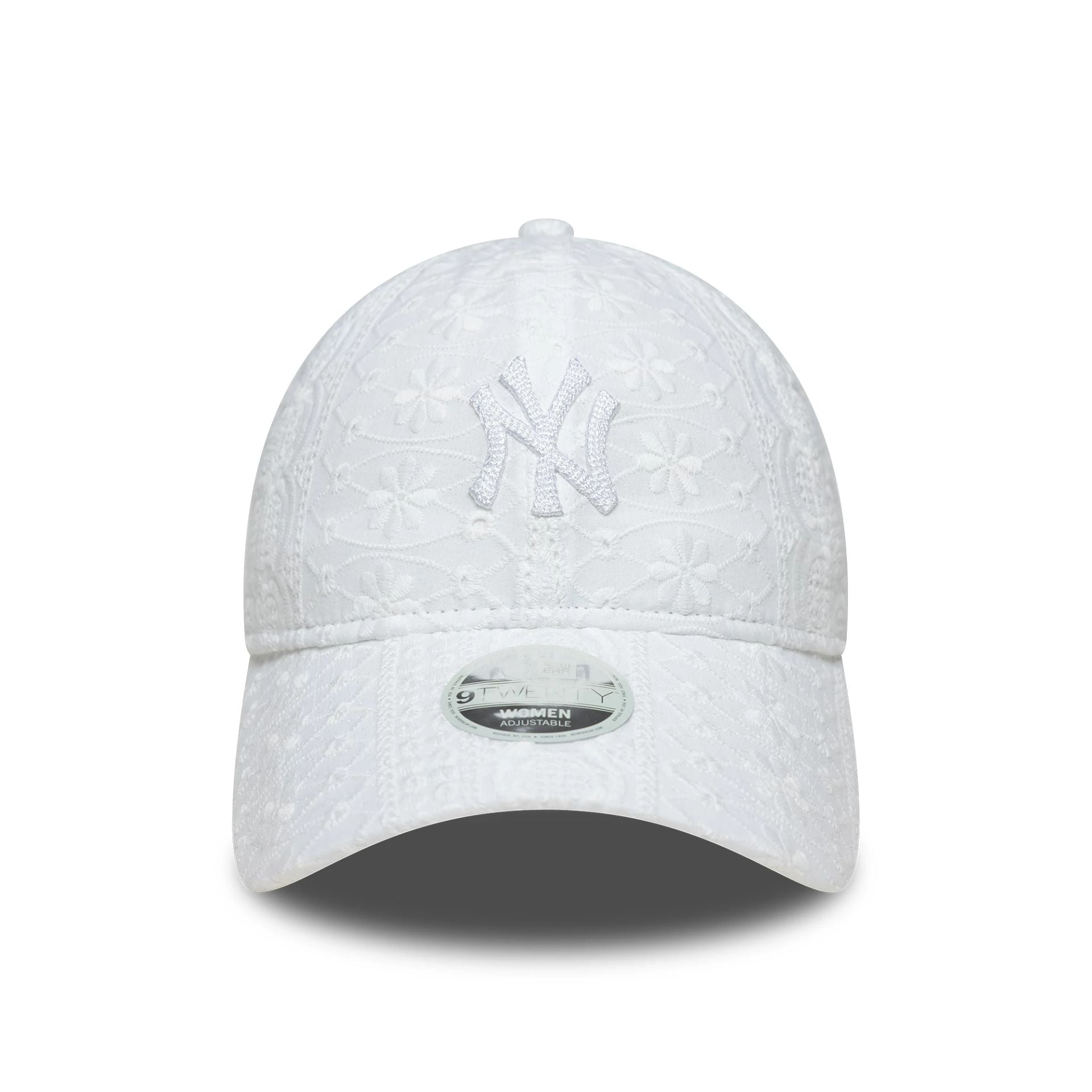 New York Yankees Womens MLB Broderie White 9TWENTY Adjustable Cap