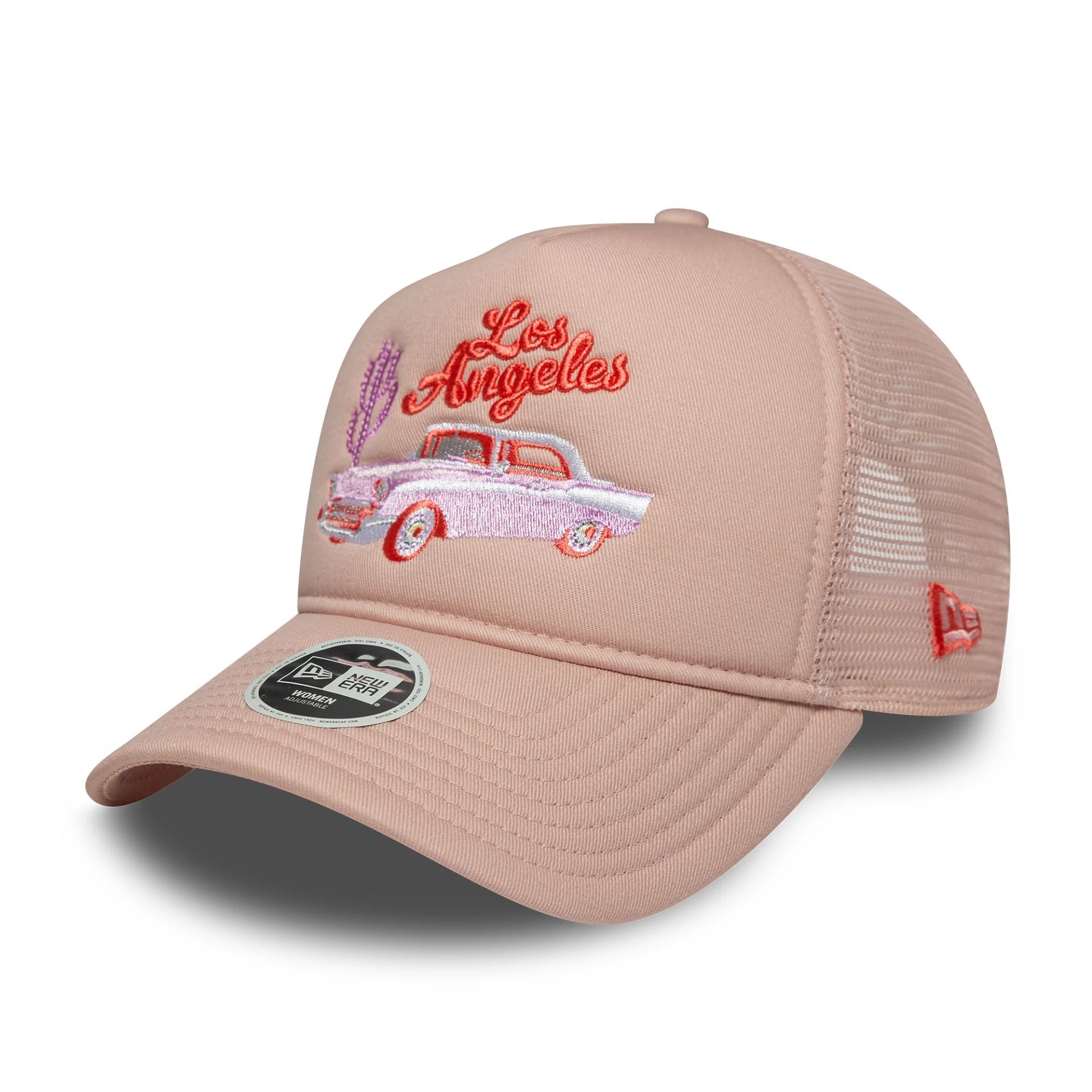 Womens New Era Western Pastel Pink 9FORTY A-Frame Trucker Adjustable C