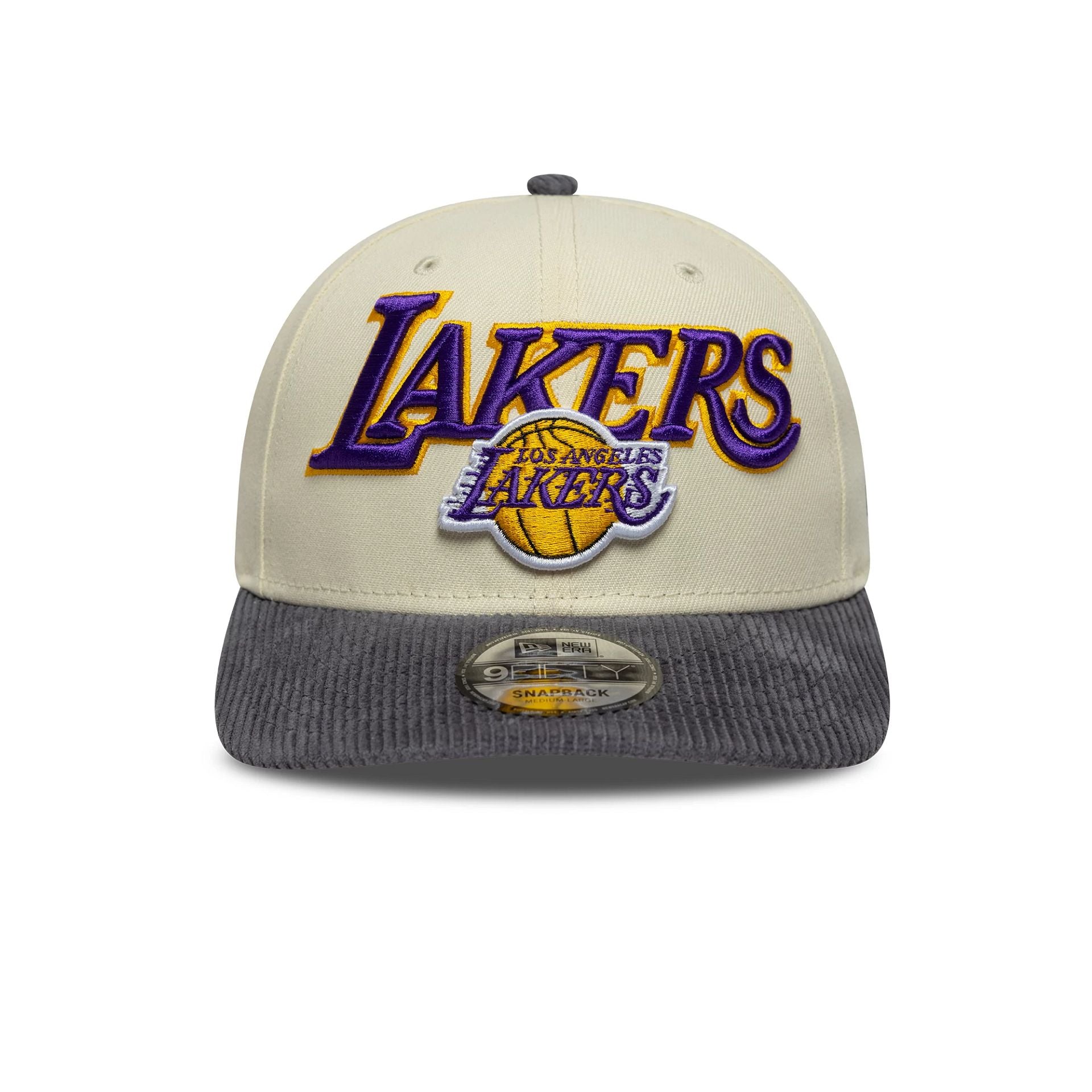 LA Lakers NBA Cord Visor Cream 9FIFTY Snapback Adjustable Cap
