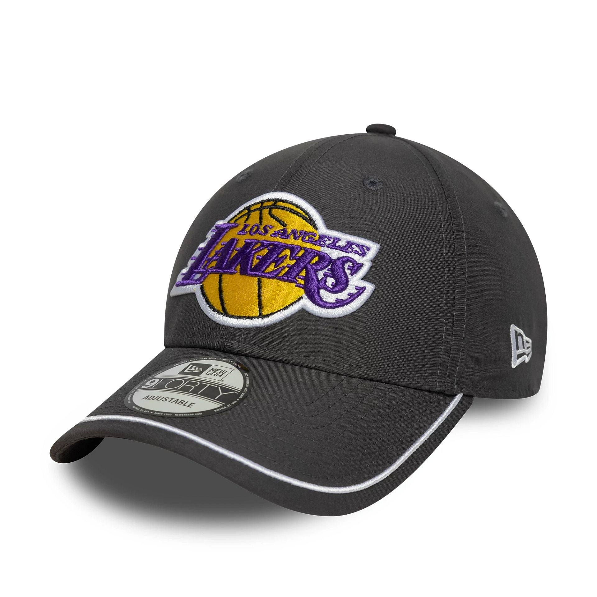 LA Lakers NBA Piping Dark Grey 9FORTY Adjustable Cap